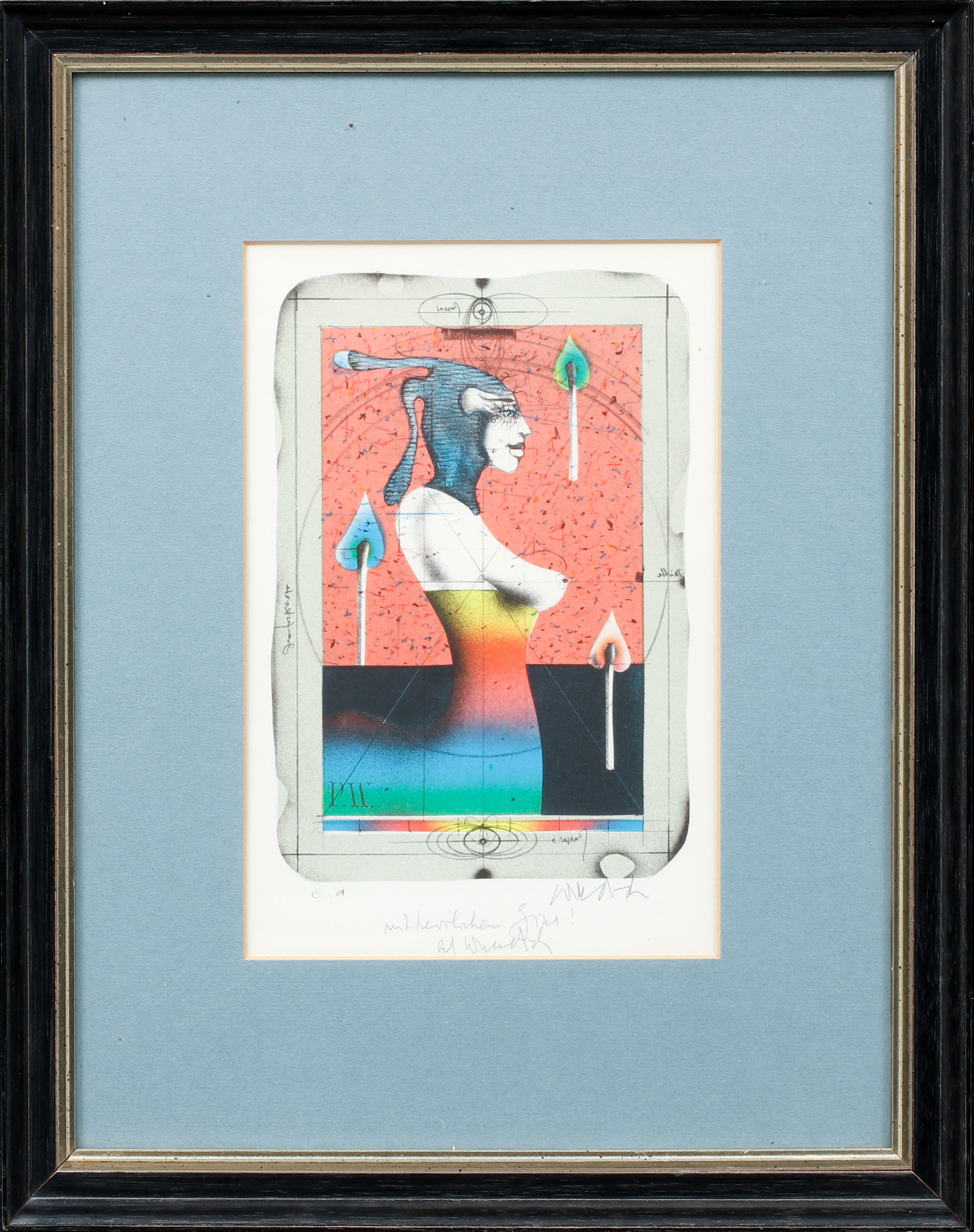 PAUL  WUNDERLICH. Figurkomposition, färglitografi, signerad, ea.