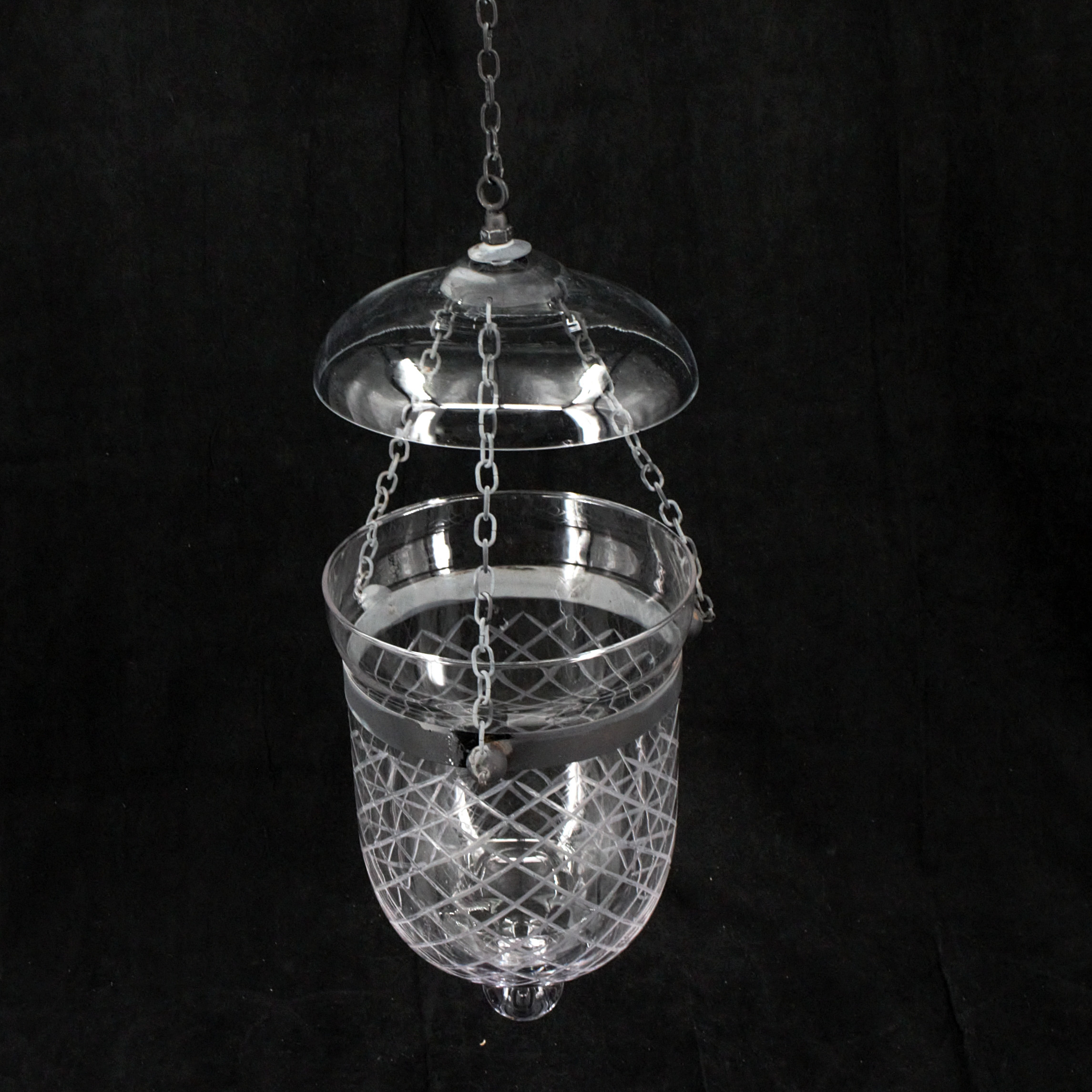 TAKLYKTA, metall, kupor av glas, slipad dekor, 1900-tal.