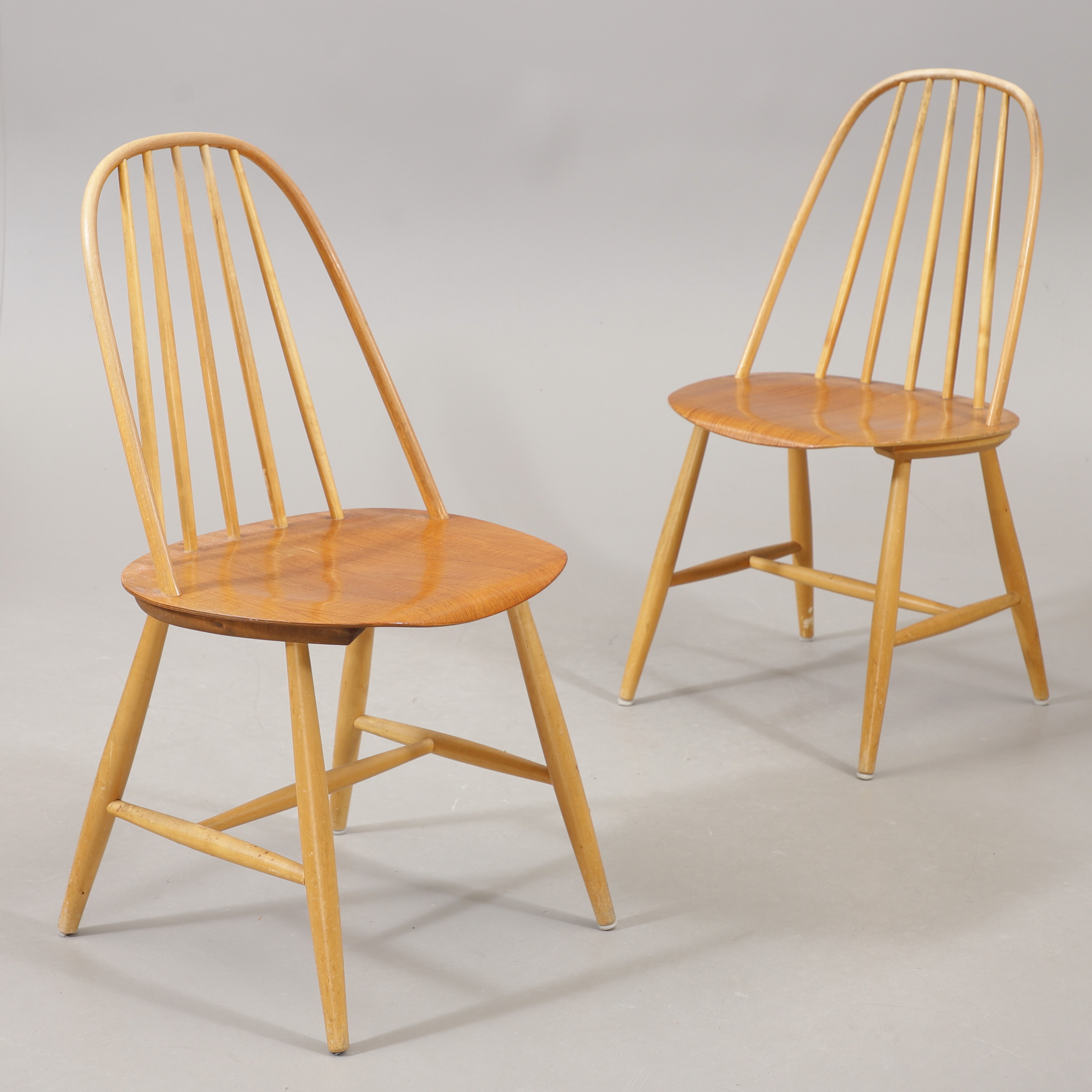 PINNSTOLAR, ett par, teak mm, Hagafors, 1950/1960-tal.