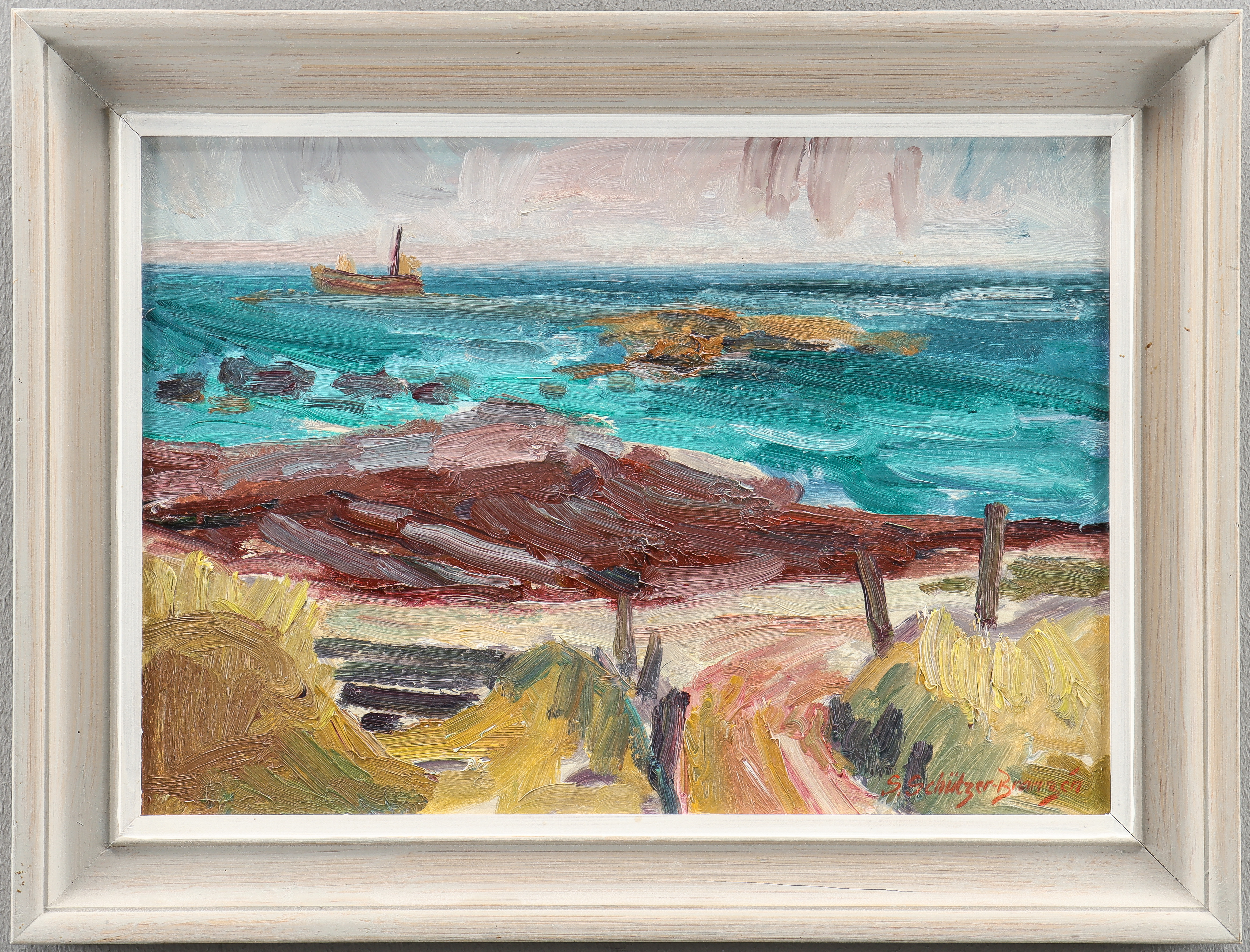 SVEN SCHÜTZER-BRANZÉN. "Havet vid Haverdal" motiv från Halmstad.