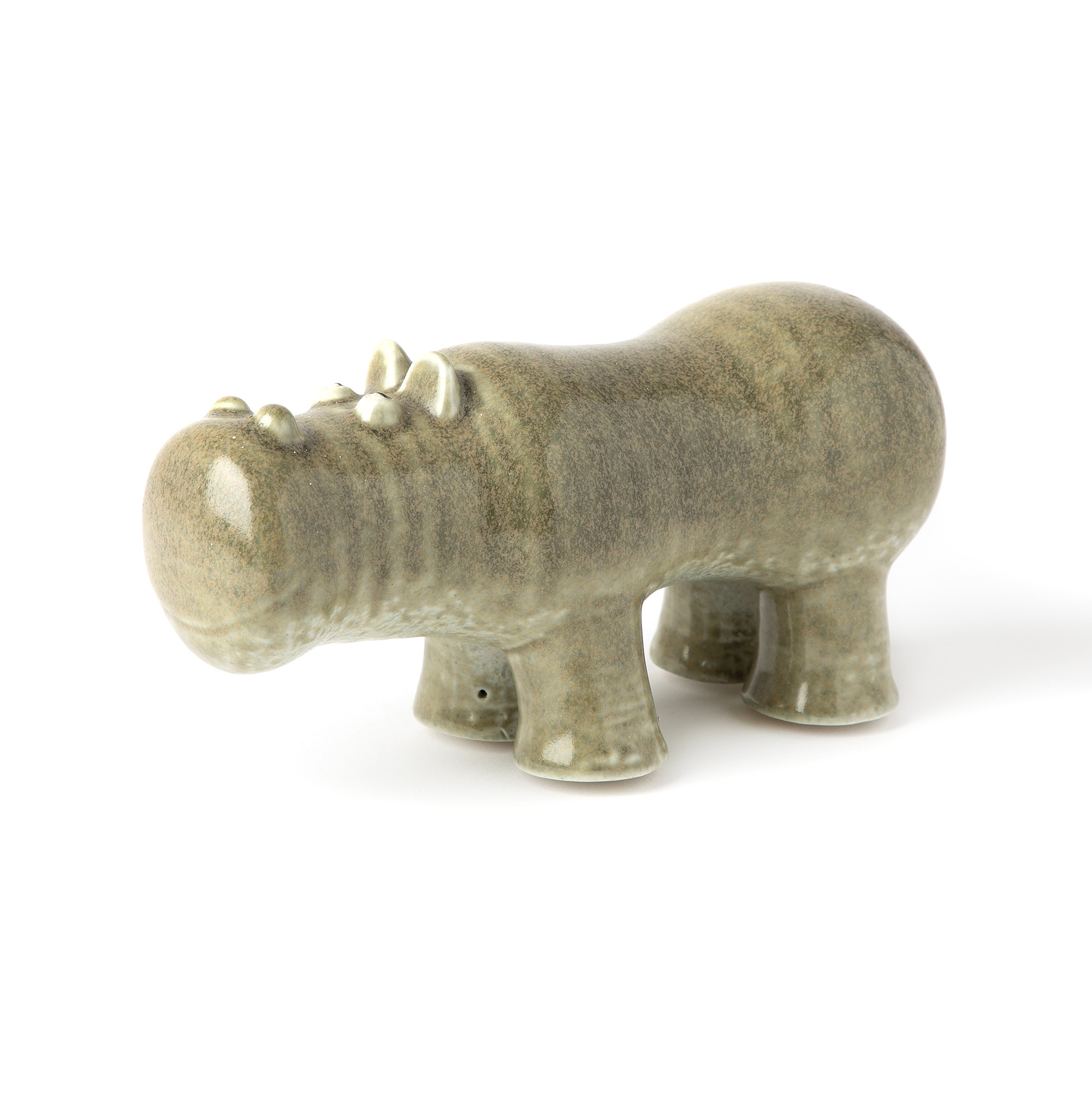 LISA LARSON. "Flodhäst", figurin, ur serien "Stora zoo", glaserat stengods, Gustavsberg.
