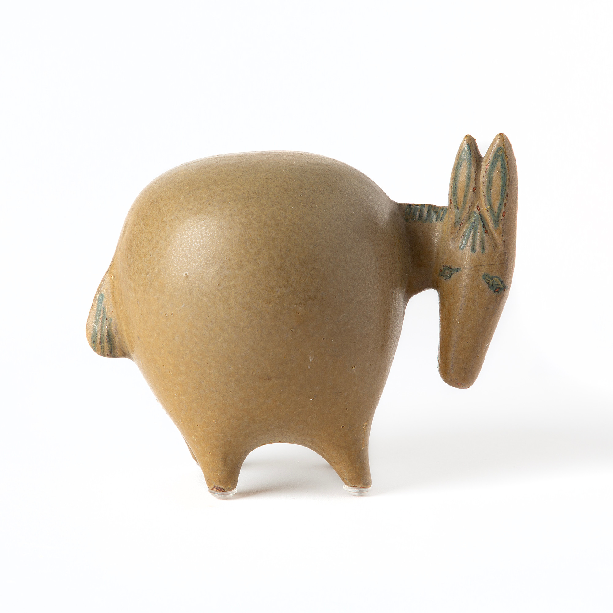 LISA LARSON. "Åsna", figurin, ur serien "Stora zoo", glaserat stengods, Gustavsberg.