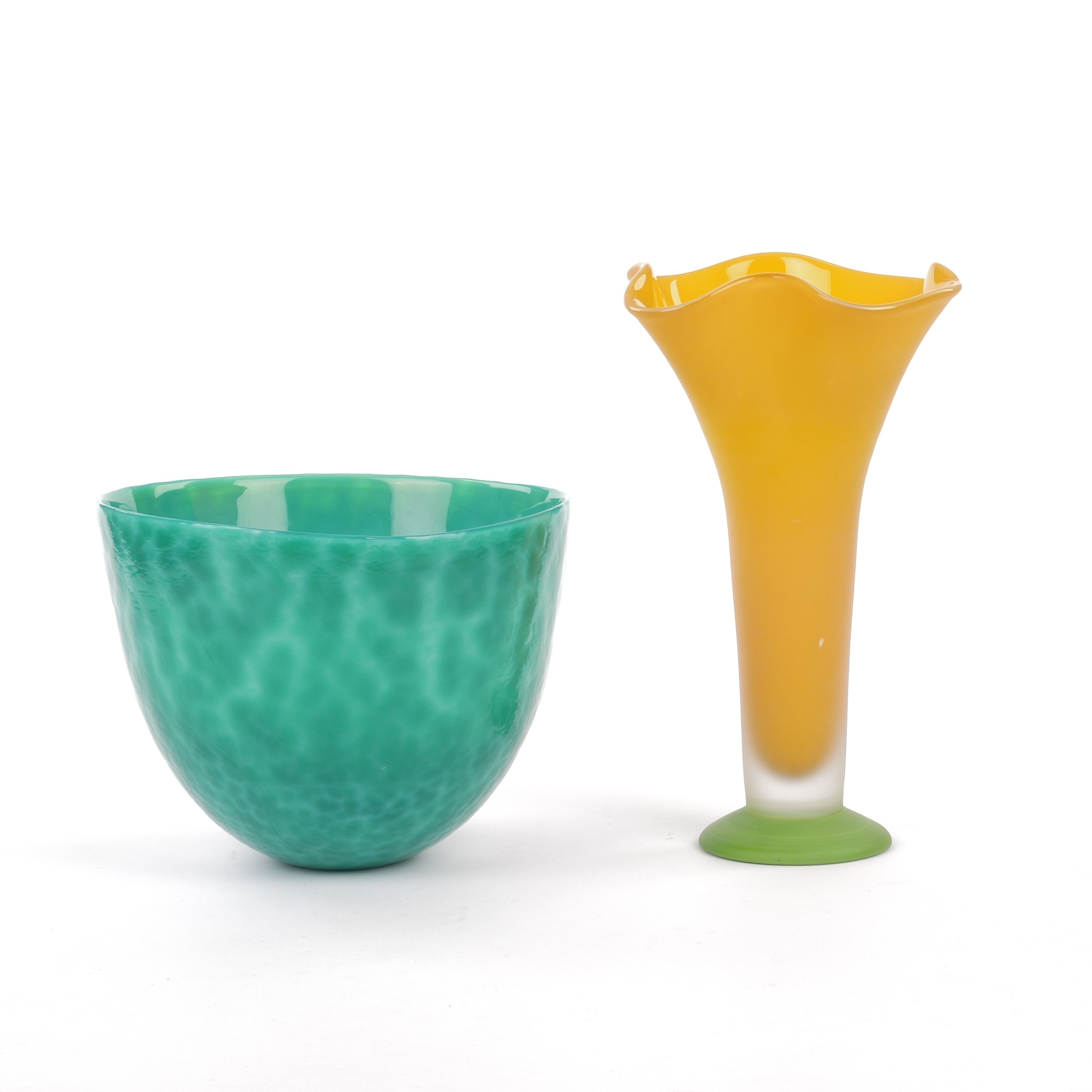 SKÅL OCH VAS, glas, "Malakit", Eva Englund och "Kantarell", Anne Nilsson.