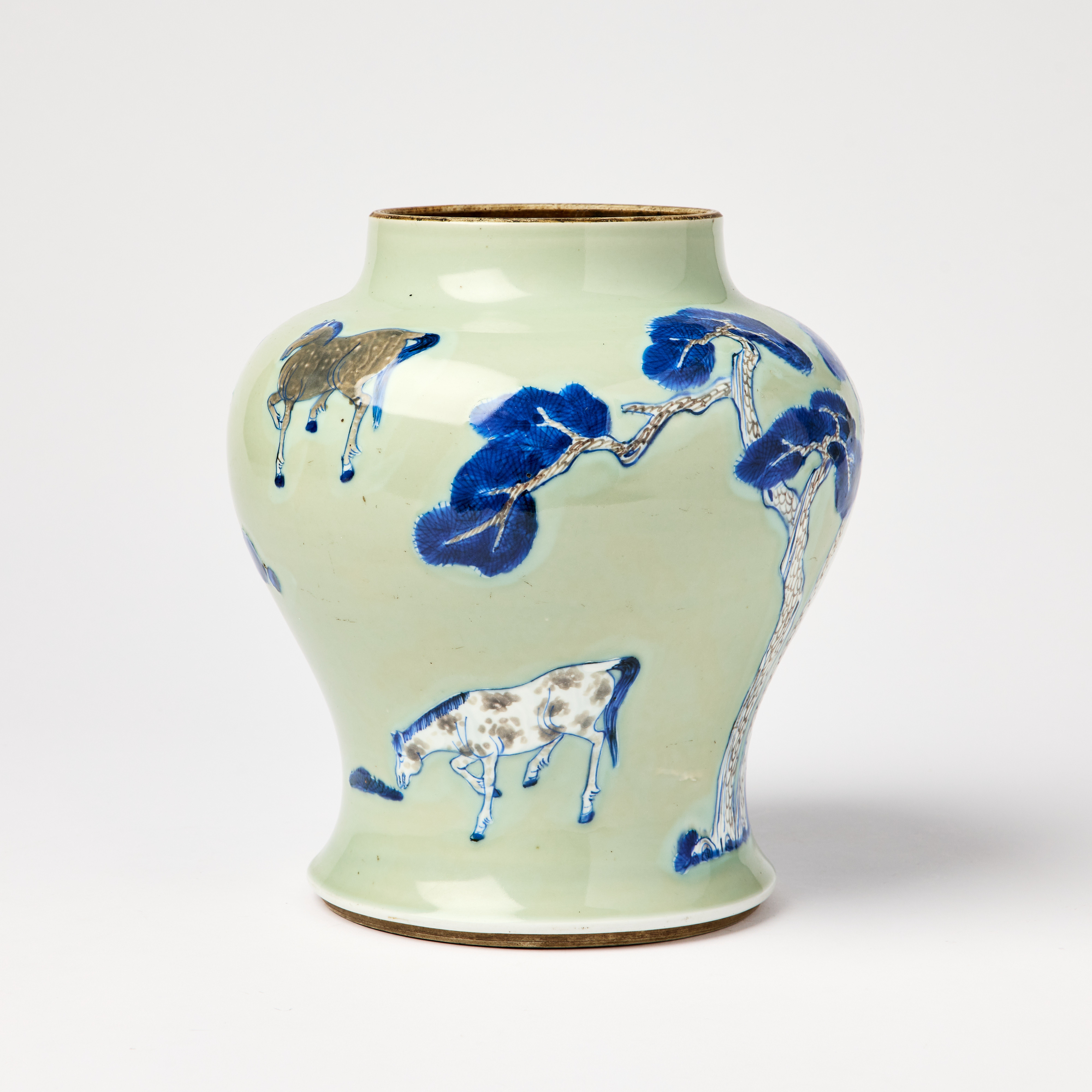 A Chinese `Eight Horses of Mu Wang` Vase.