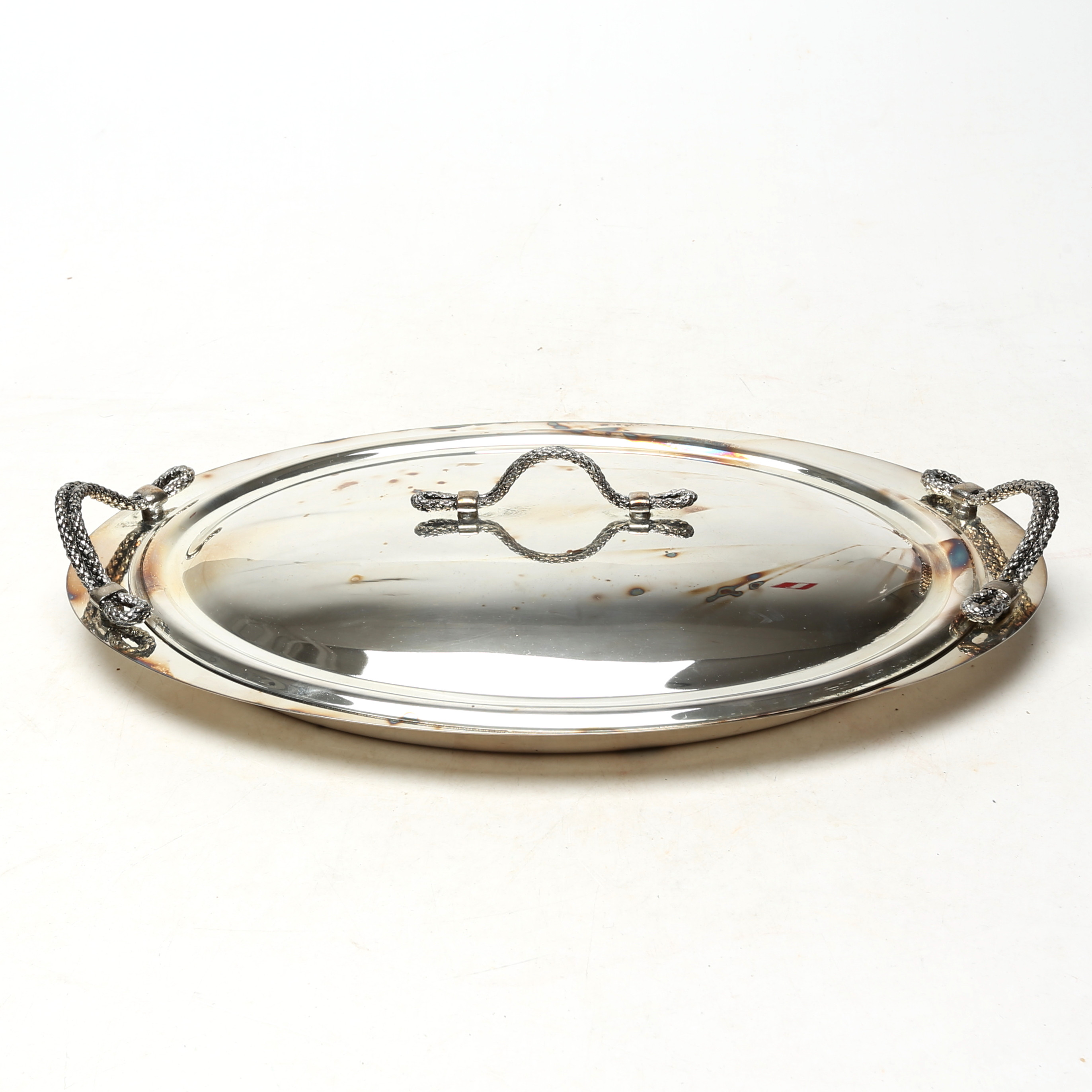 SERVERINGSFORM, med lock, nysilver.