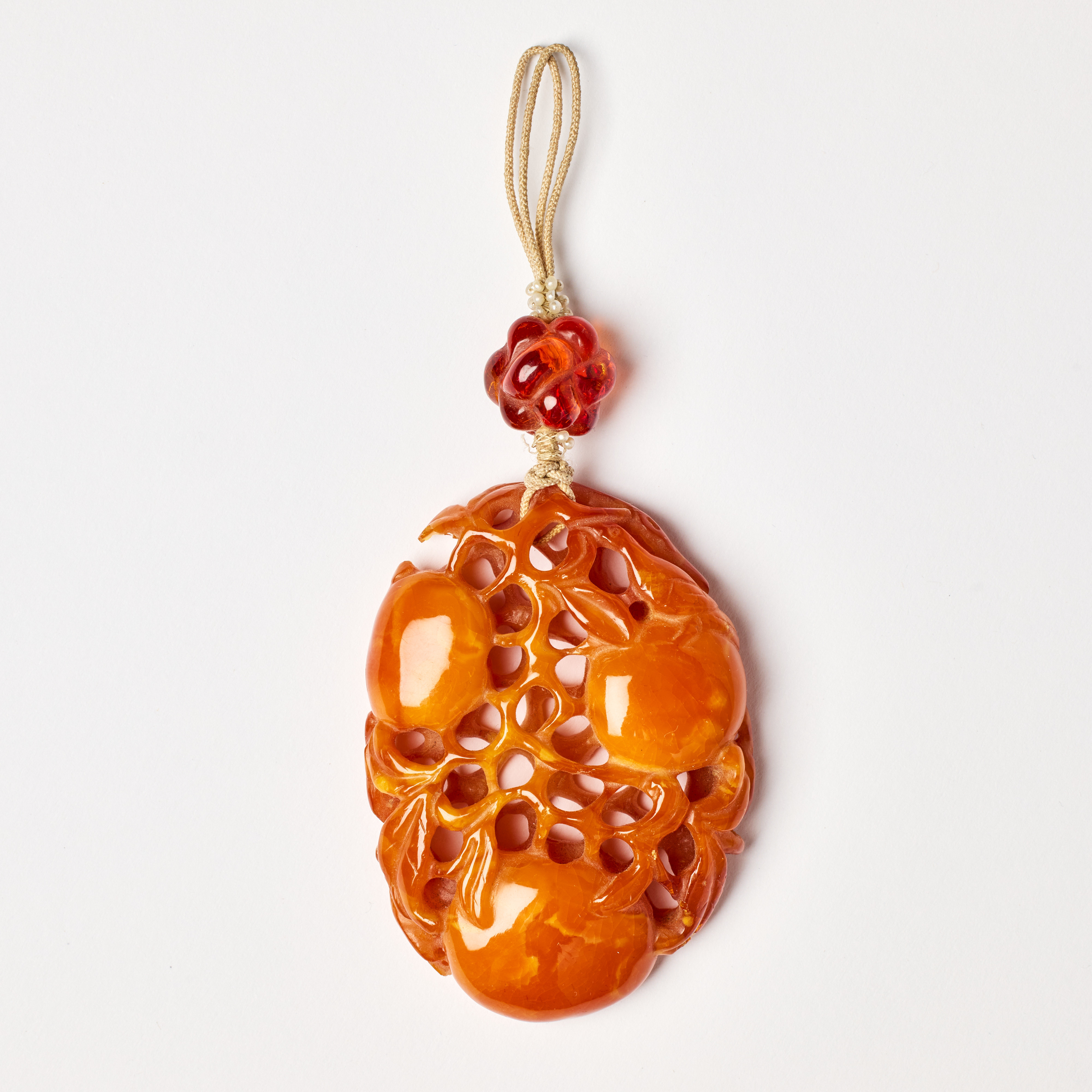 A Chinese Amber Pendant.