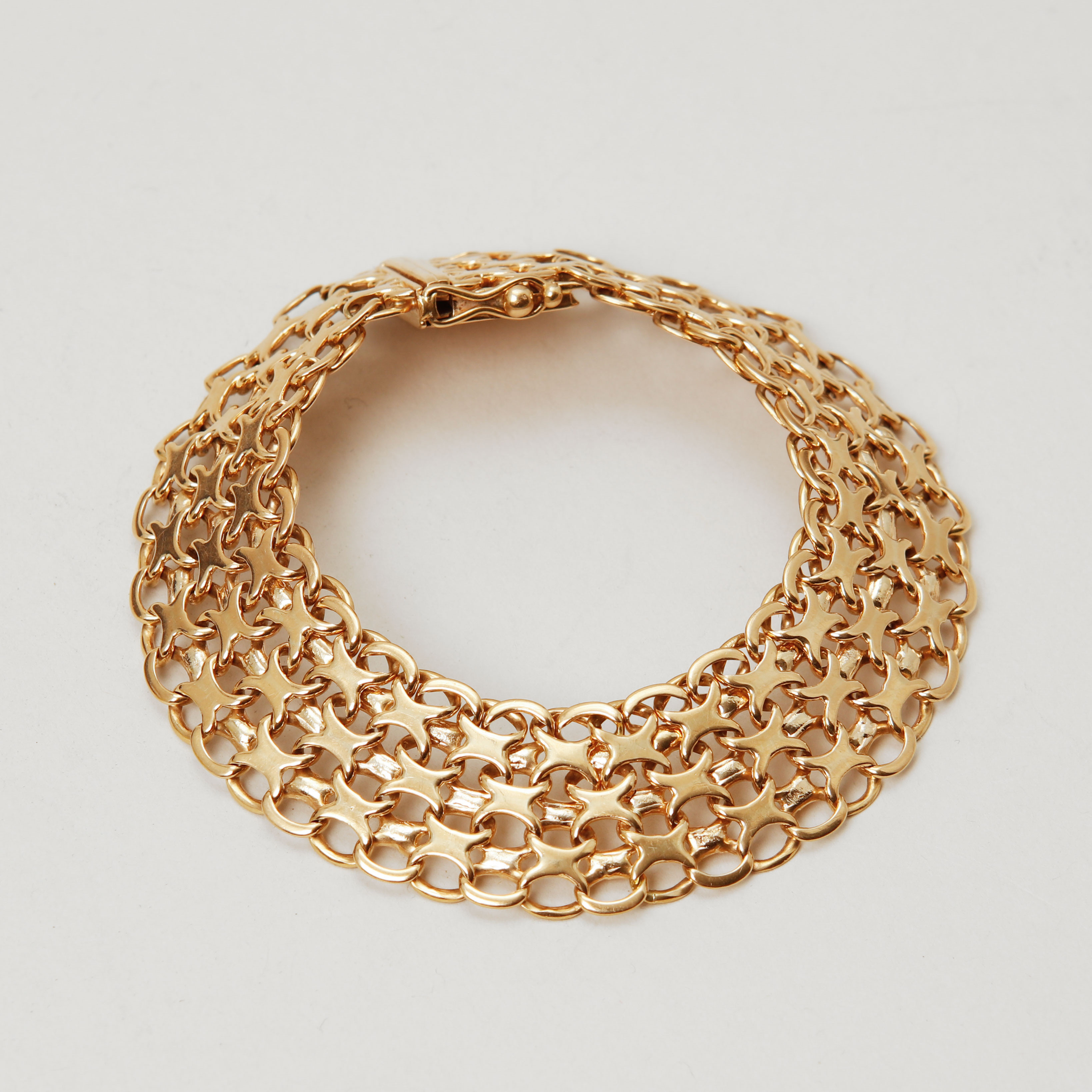ARMLÄNK, 18k guld, Stockholm 1961. Vikt ca 45,3 g.