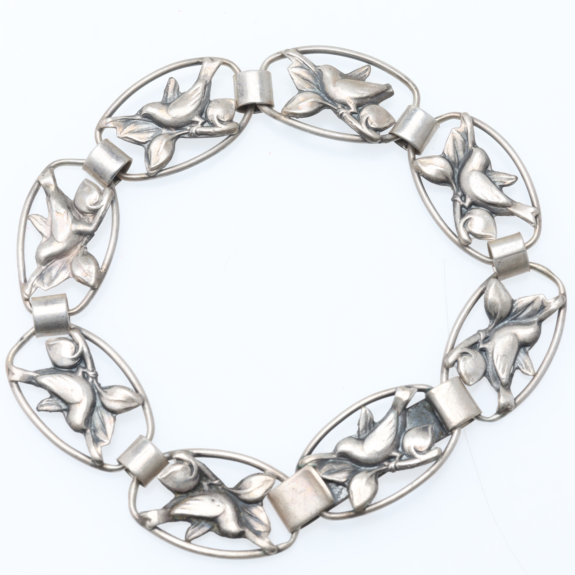 ARMBAND, silver, fåglar.