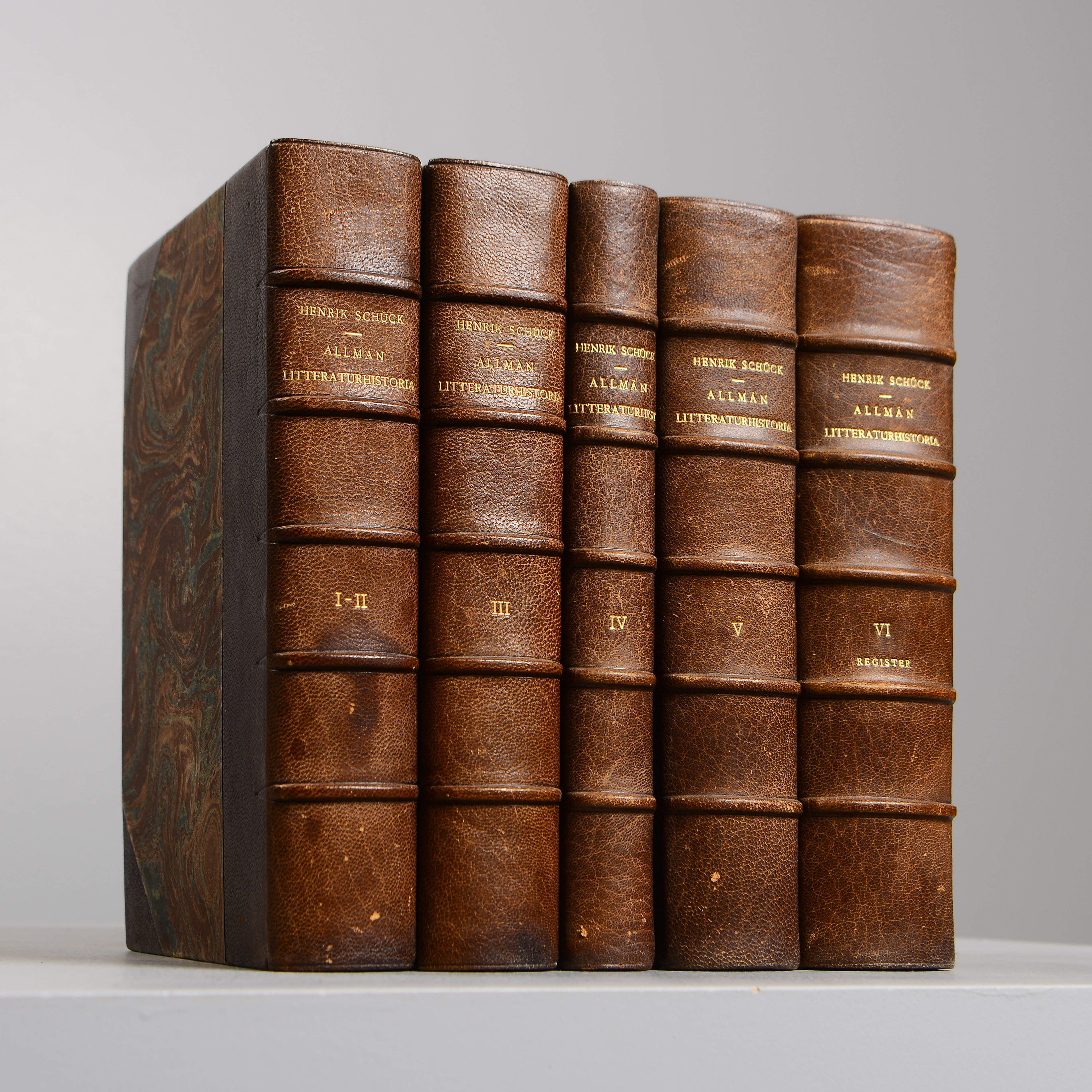 ALLMÄN LITTERATURHISTORIA, 5 band, Herik Schuck, Gebers Förlag, Stockholm, 1924.