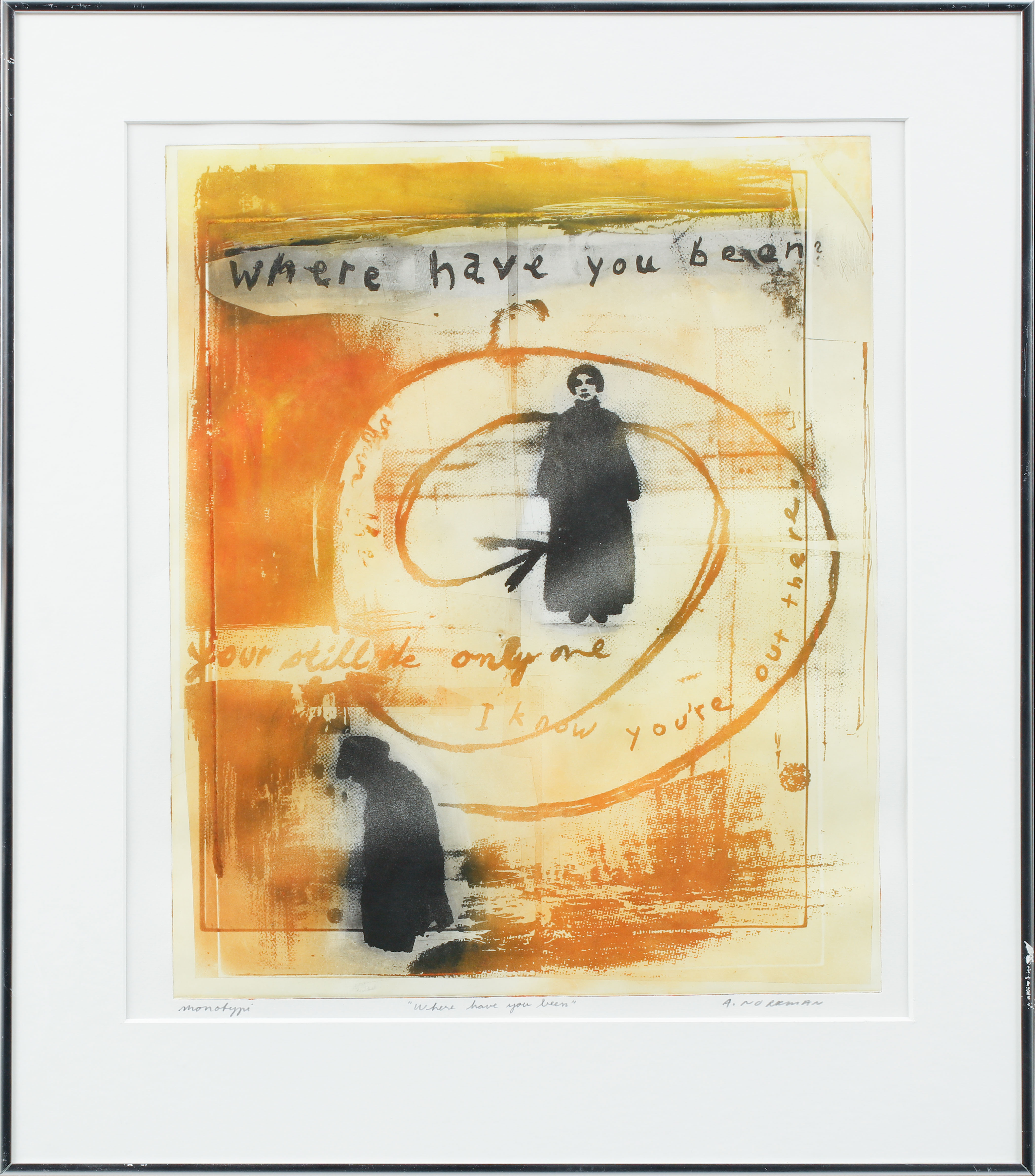 ANDERS NORRMAN. "Where have you been", monotypi, signerad.