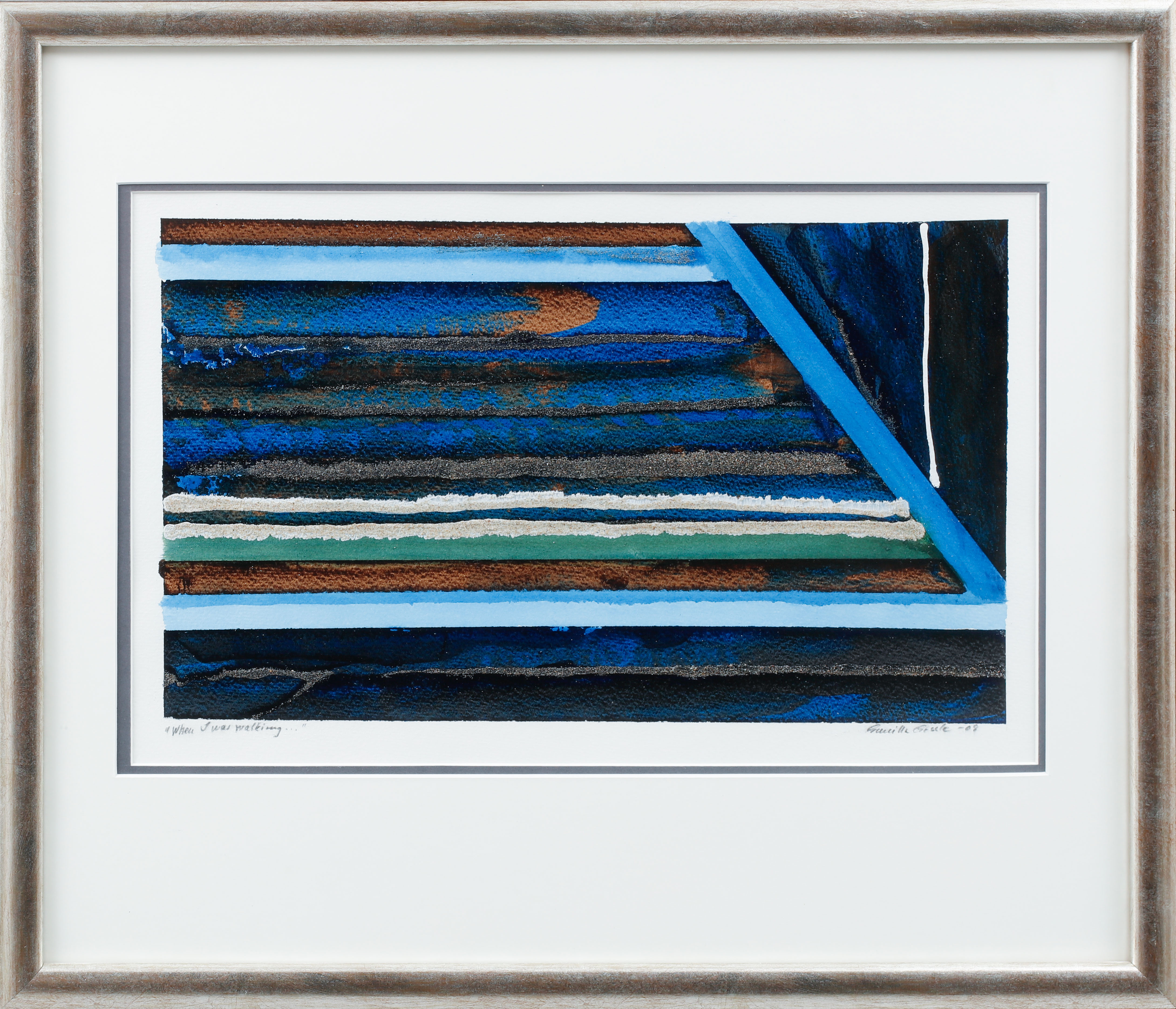 GUNILLA GESSLE. "When i was walking", blandteknik, signerad och daterad -08.