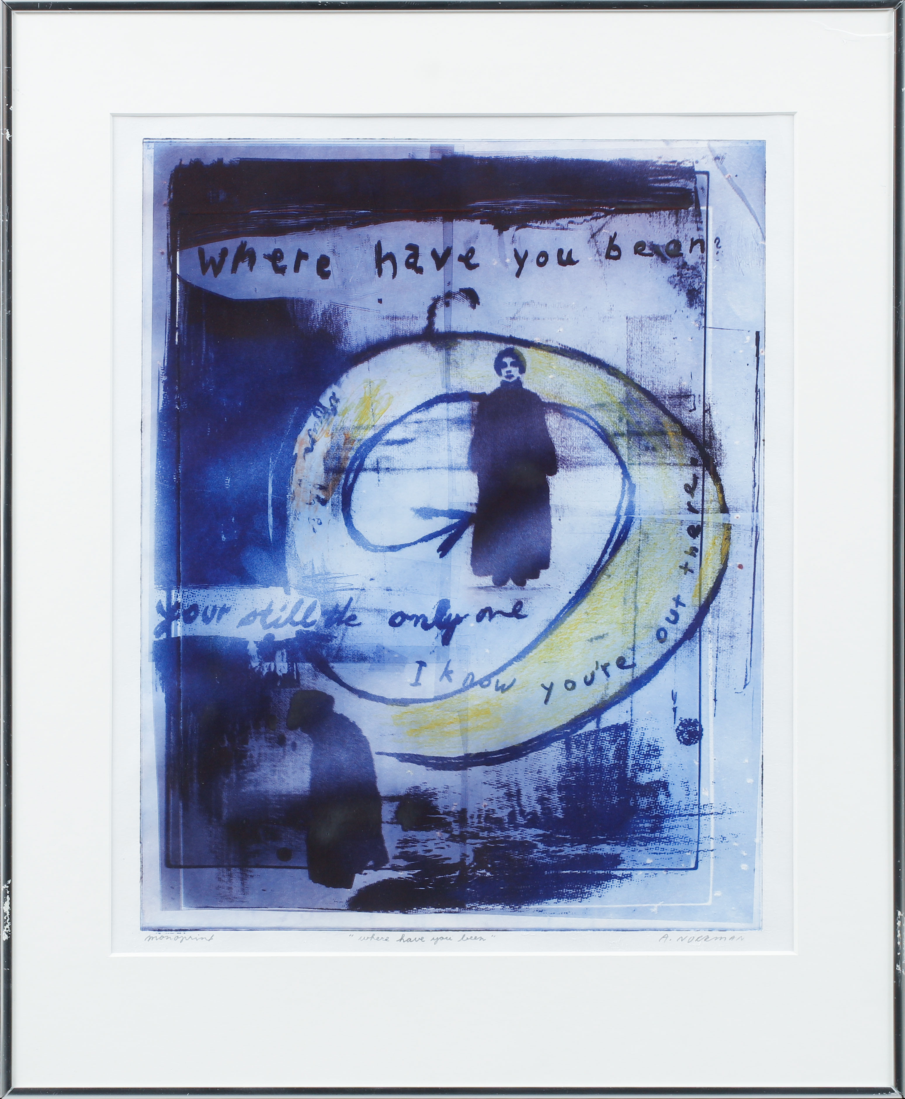 ANDERS NORRMAN. "Where have you been", monoprint, signerad.