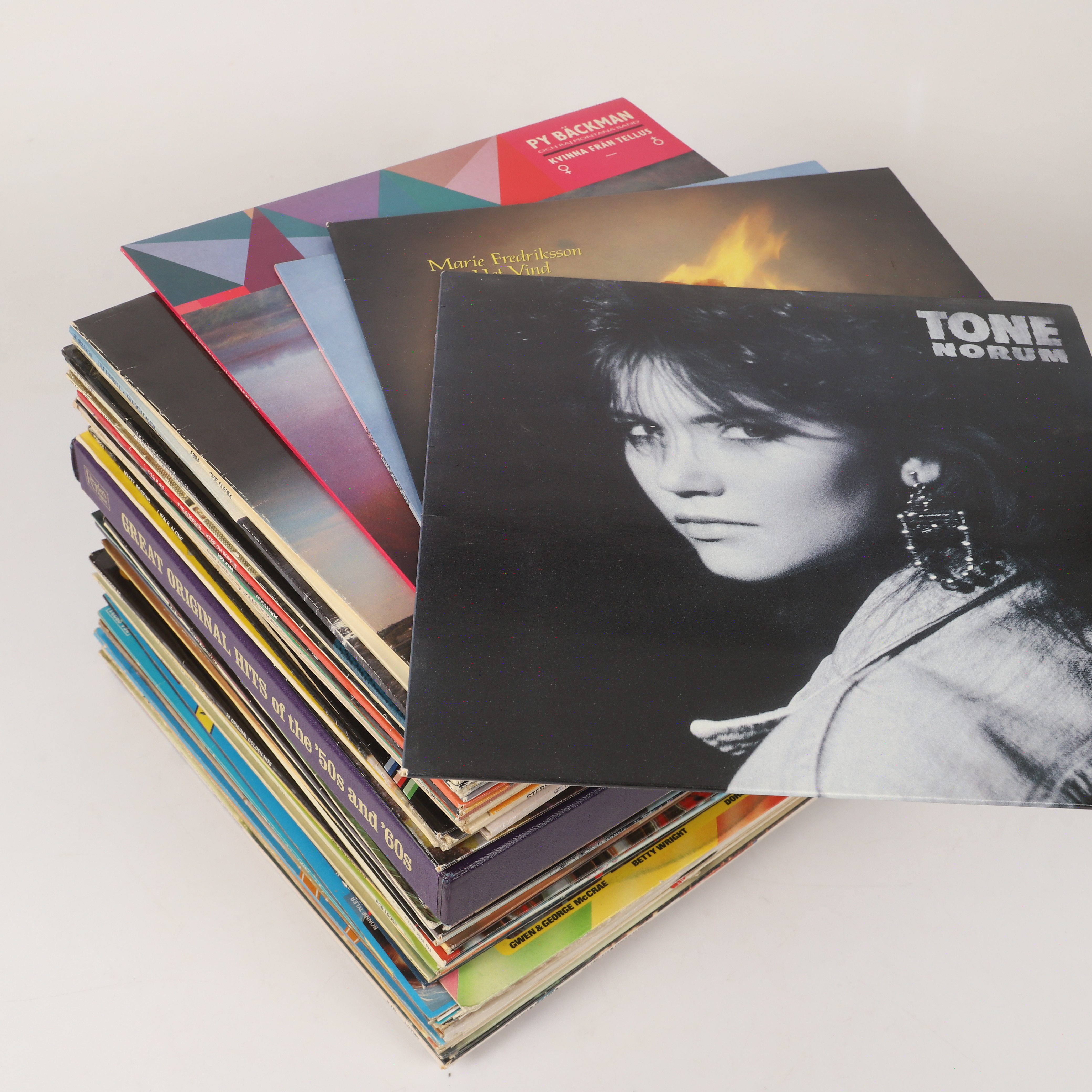 LP-SKIVOR, ca 65 stycken, pop/rock, 1970-90-tal.