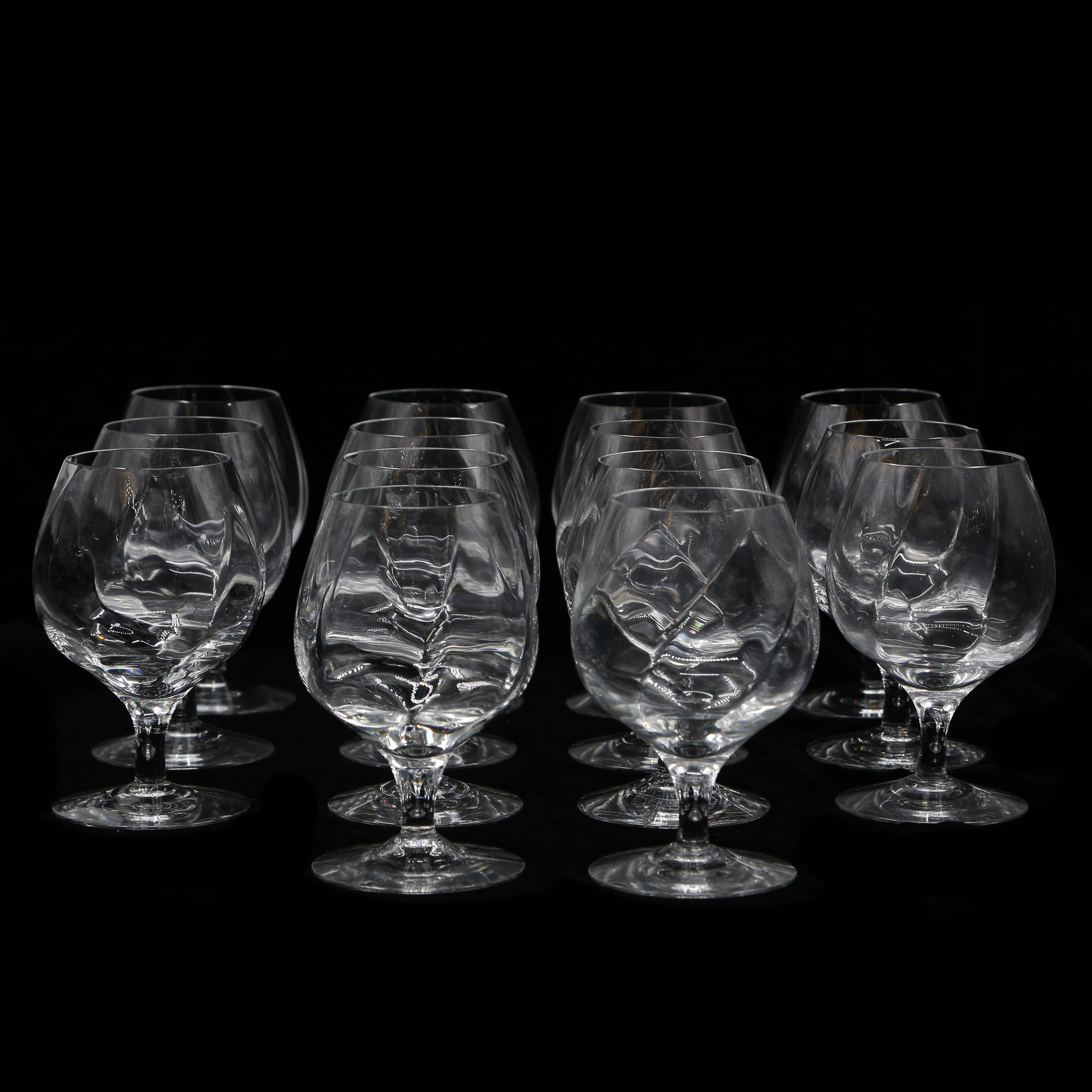 BERTIL VALLIEN. 14 COGNACSGLAS "CHATEAU" KOSTA BODA.
