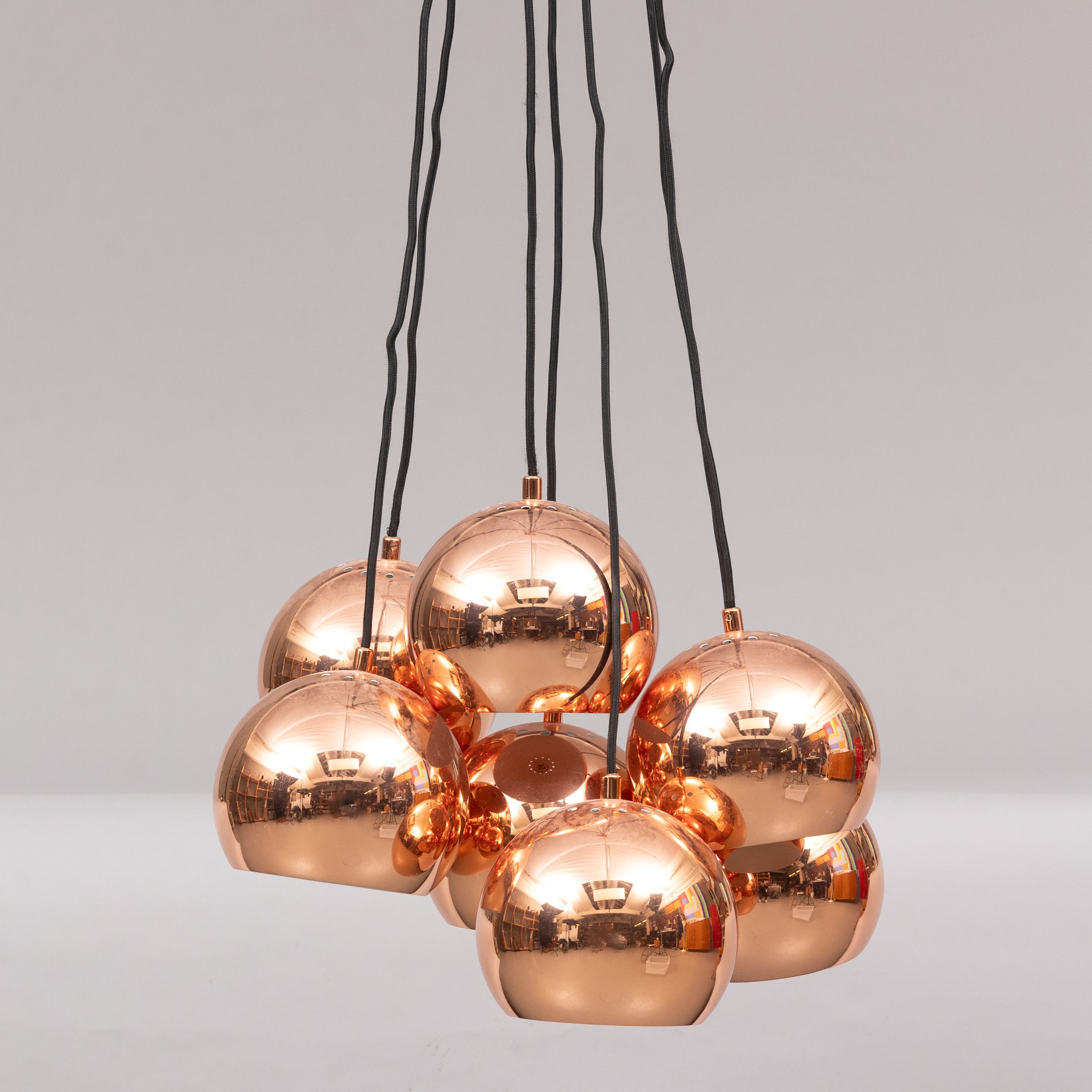BENNY FRANDSEN. Takarmatur, 'Ball multi', koppar, Frandsen Lighting, Danmark, nyare tillverkning.