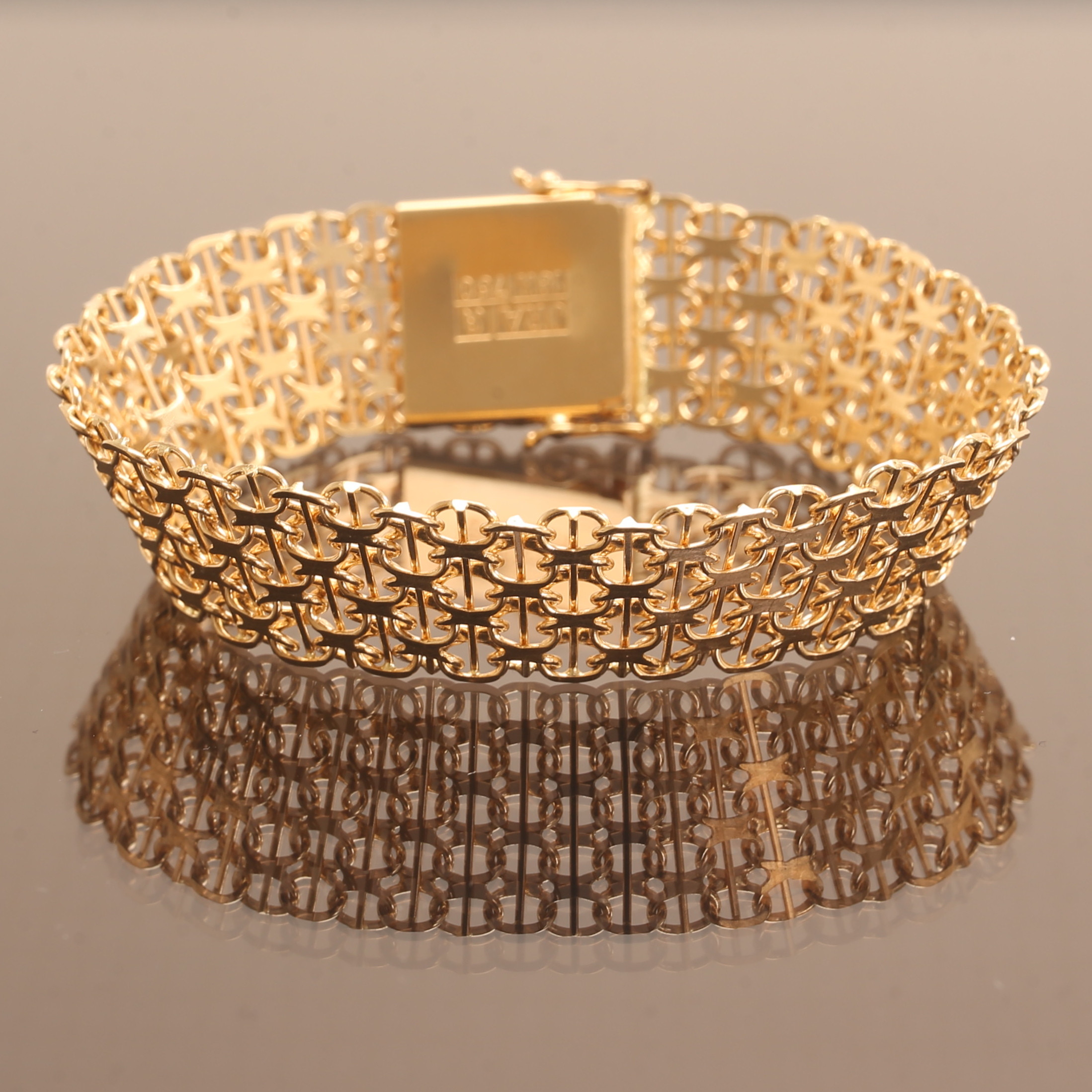 ARMBAND, 18 k guld, x-länk.