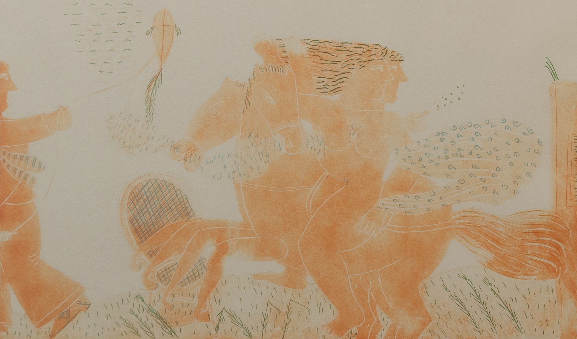 ALEXANDRE FASSIANOS. "The Abduction", färglitografi, signerad och numrerad 73/99.