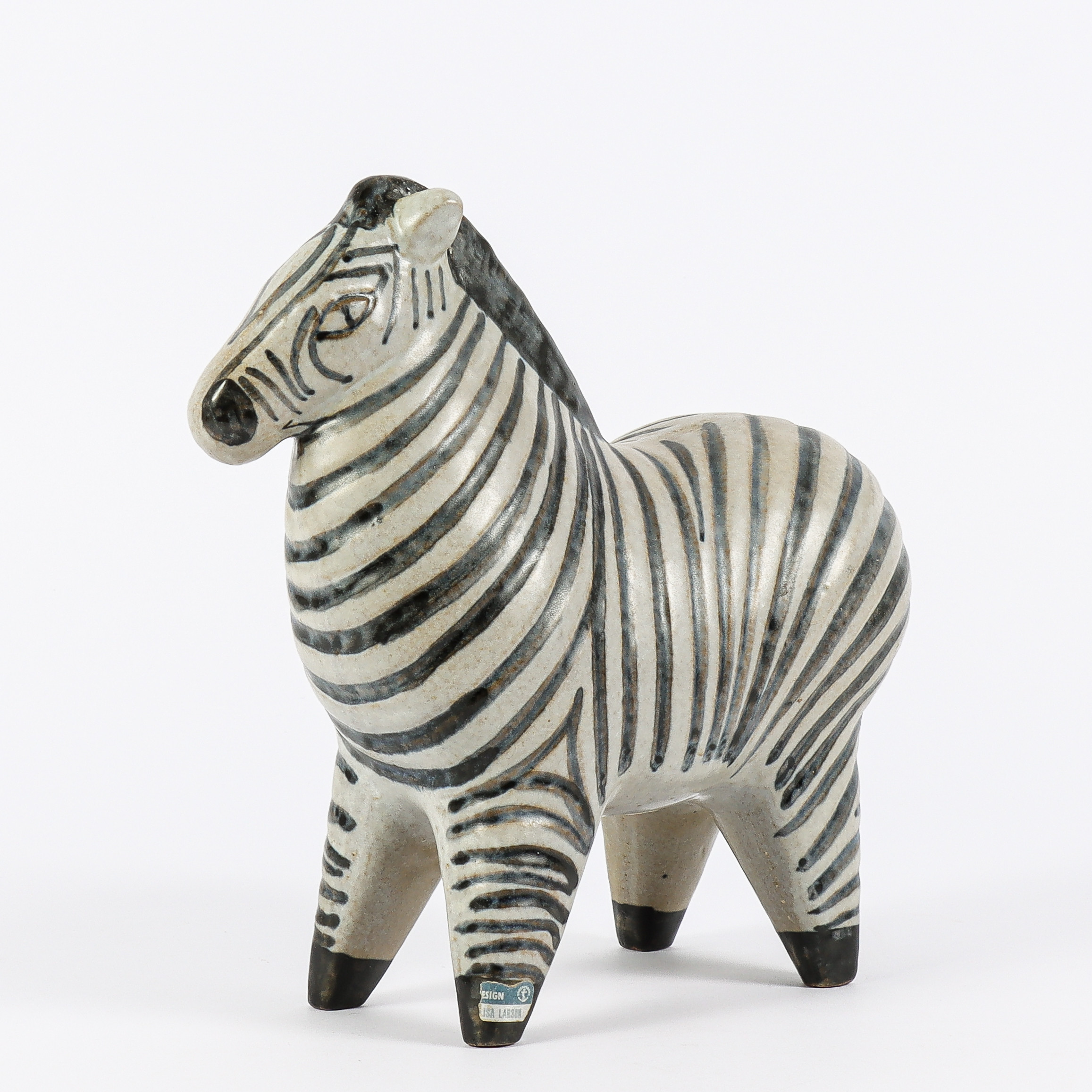LISA LARSON. "Zebra" ur serien Stora Zoo, stengods, Gustavsberg.