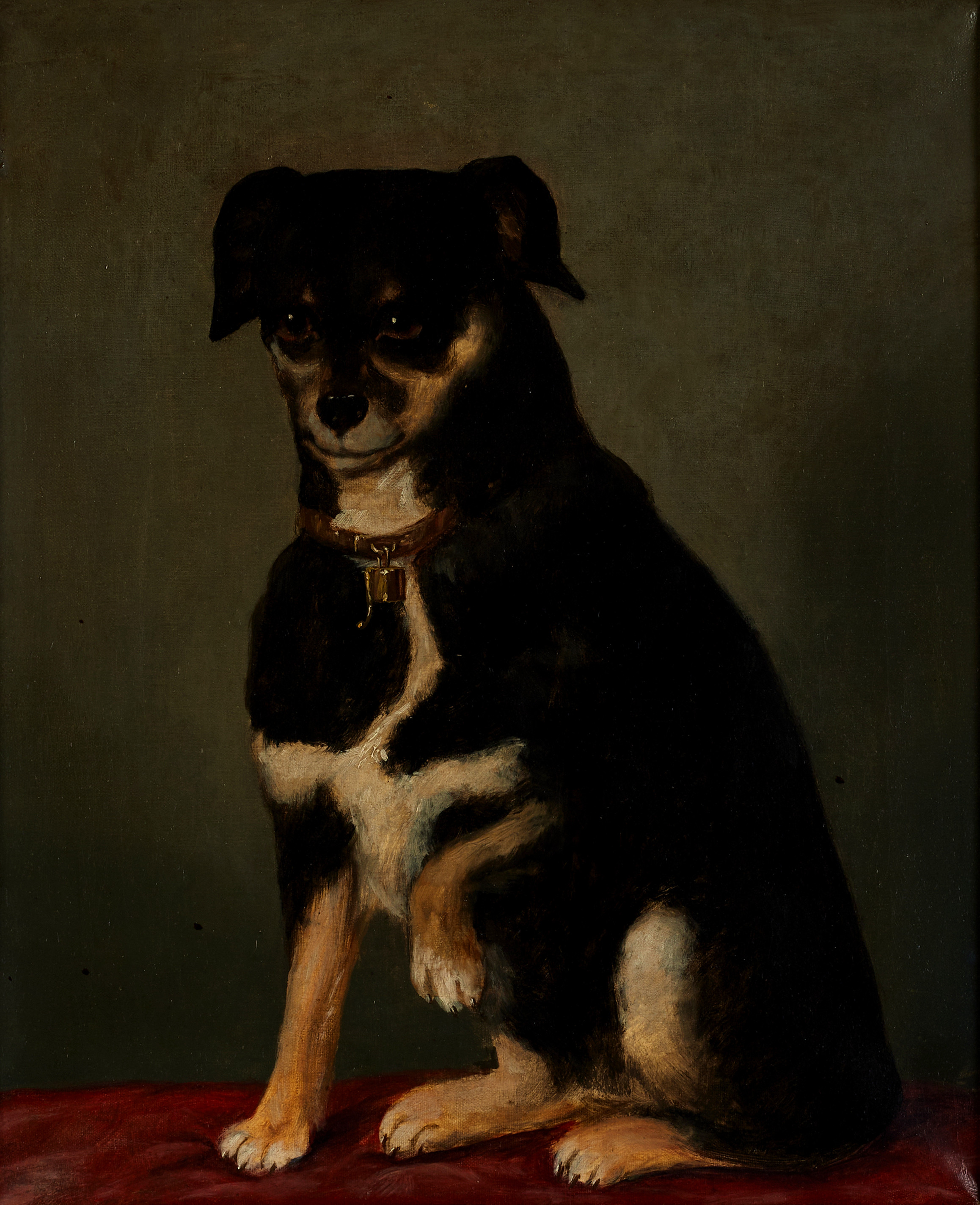 OKÄND KONSTNÄR (18/1900-tal). Hundporträtt, olja på duk.