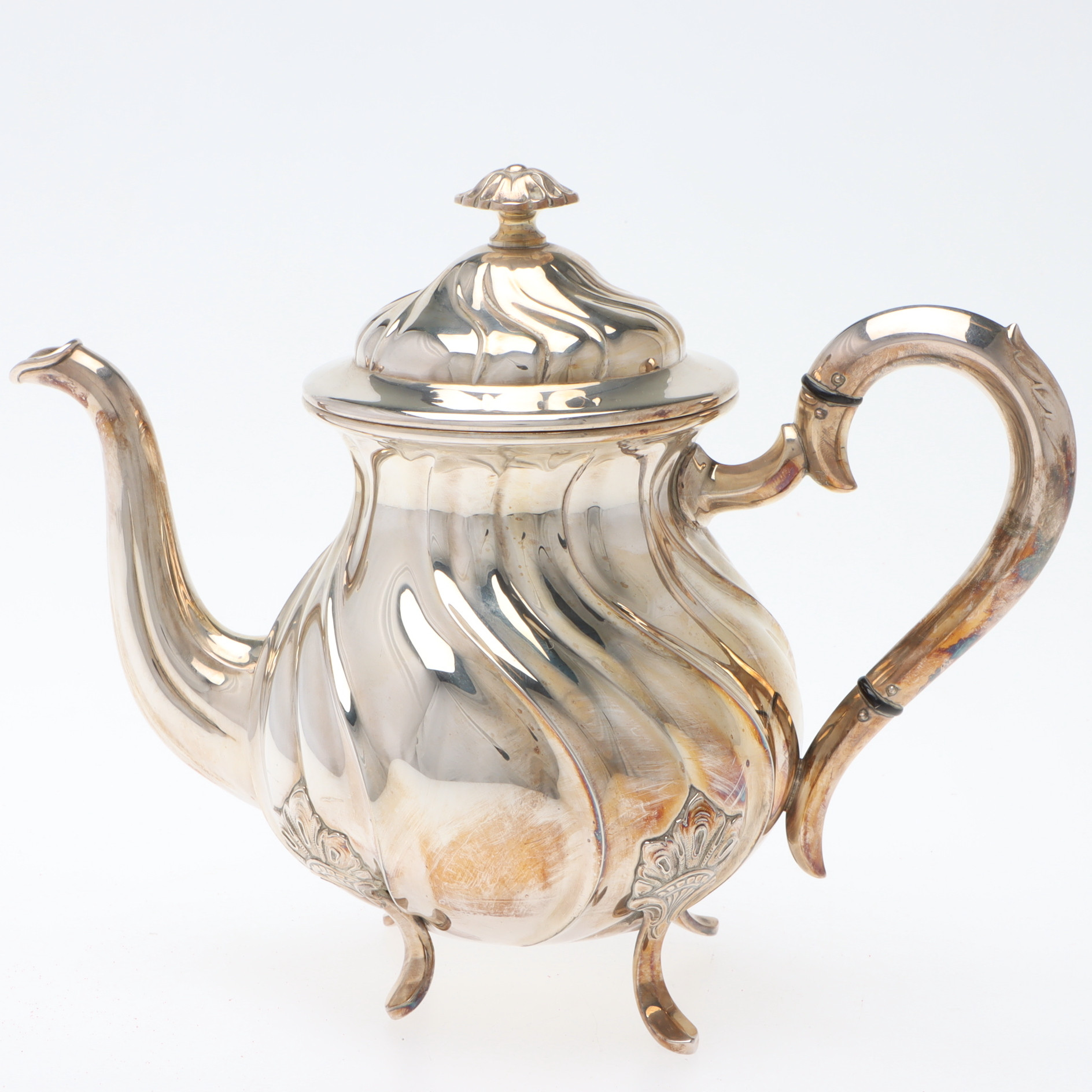 KAFFEKANNA, silver, rokokostil, Th Marthinsen.