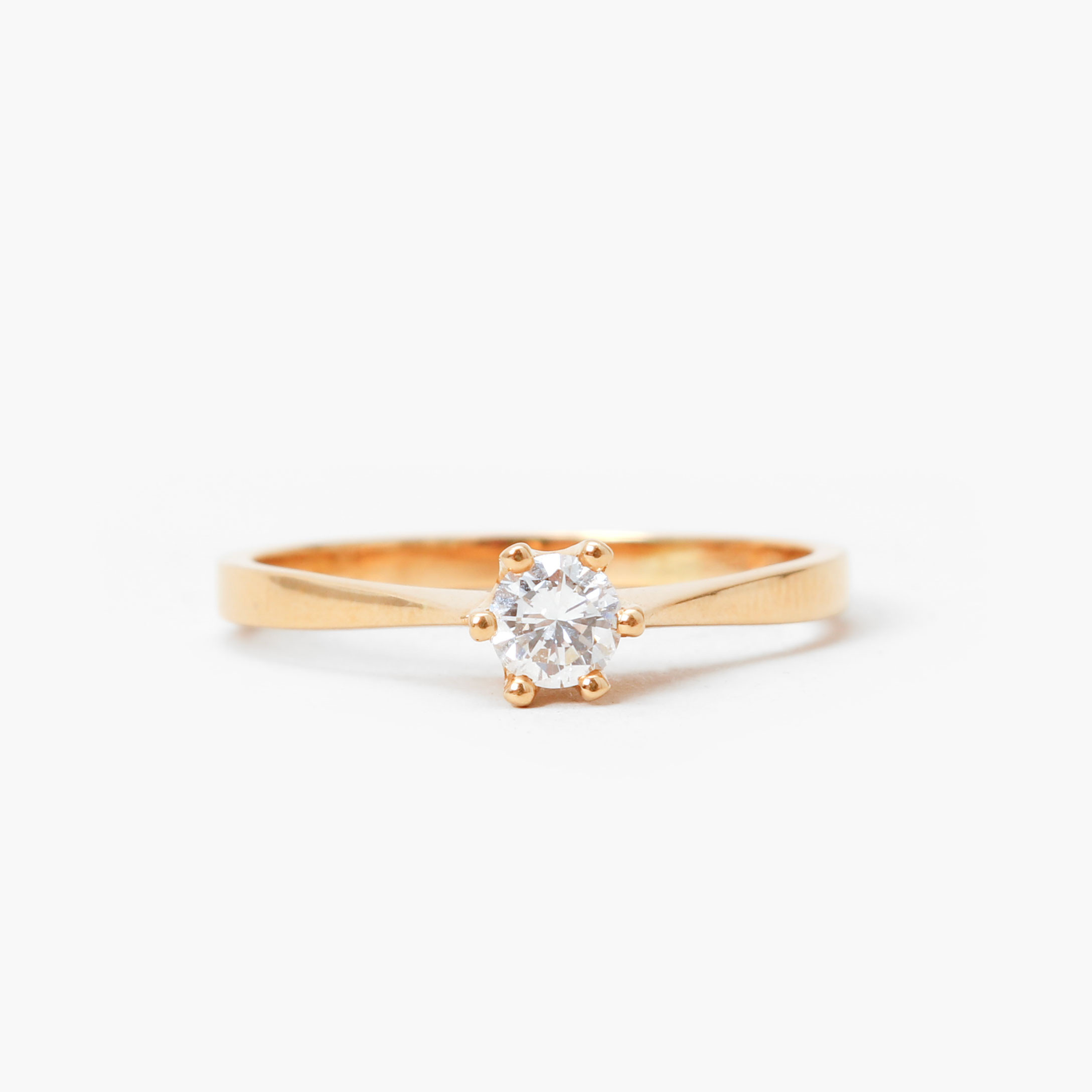 RING, 18k guld, diamant ca 0,25ct, vikt ca 2,5 gram.
