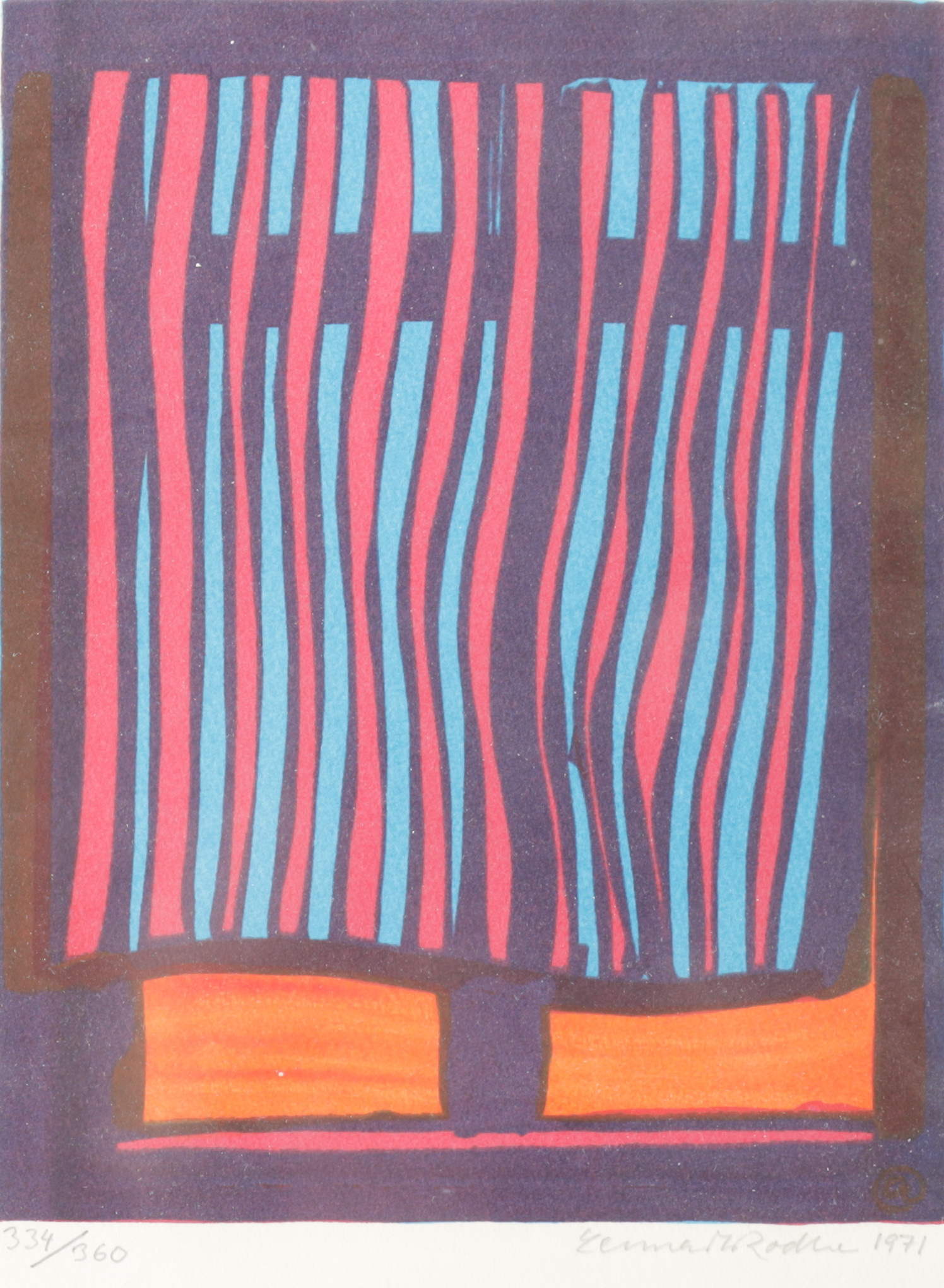 LENNART RODHE. "Fönster med gardin", litografi, signerad, daterad 1971 samt numrerad 334/360.