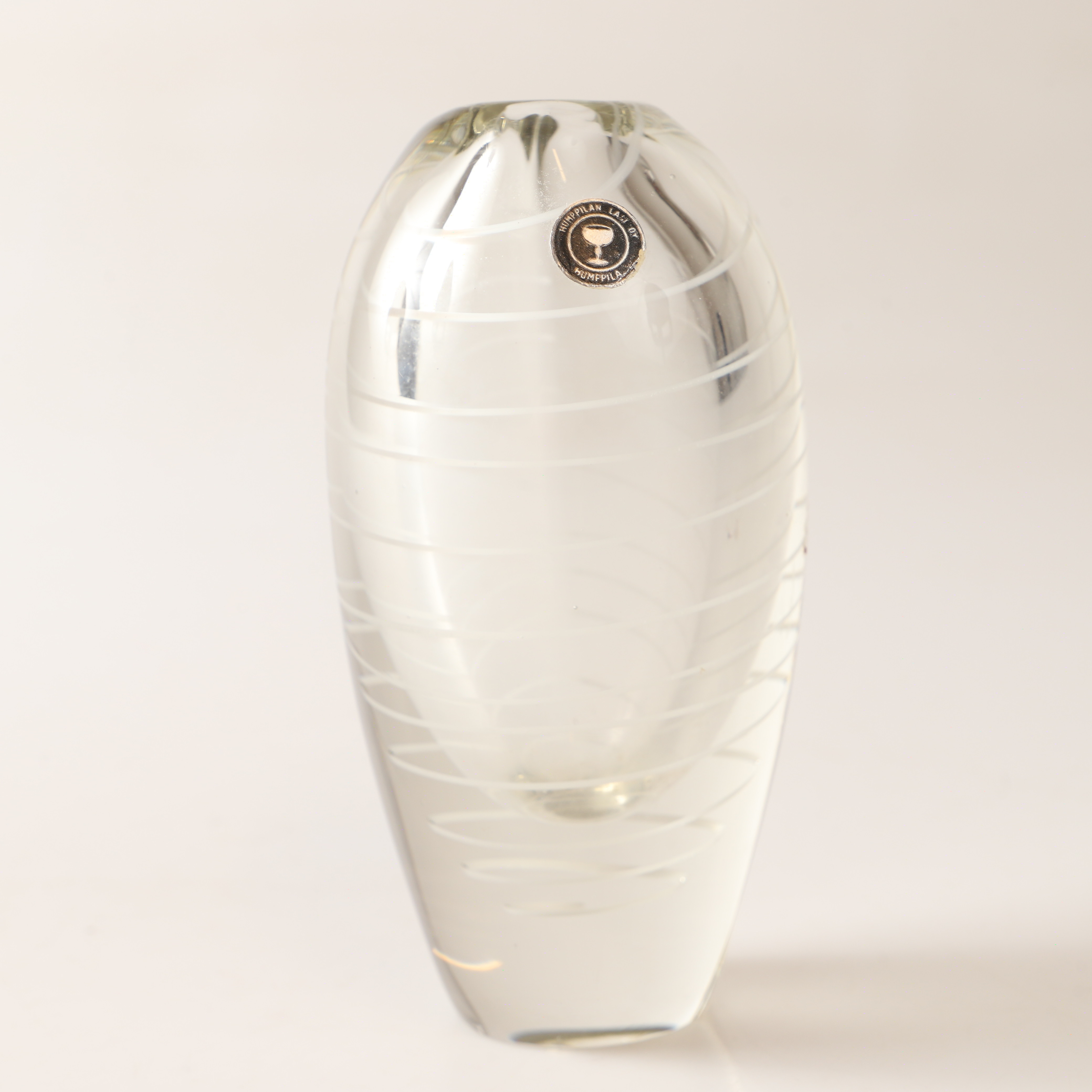 MIKKO HELANDER. Vas, "Filigree", glas, Humppilan Lasi Oy, Finland, 1960-tal.
