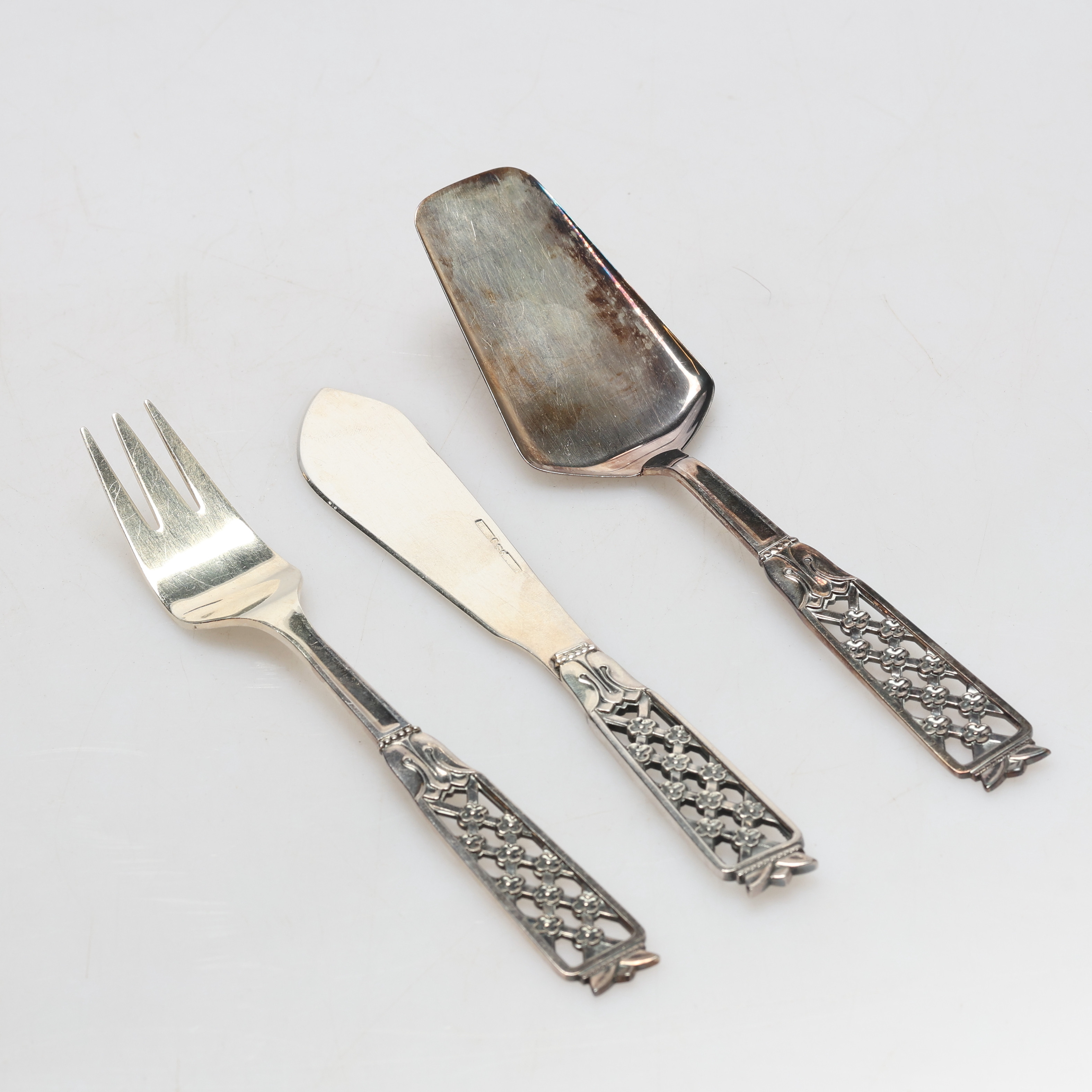 THORE ELDH. Tårtbestick, silver, "Princess", Ceson, 172gram.
