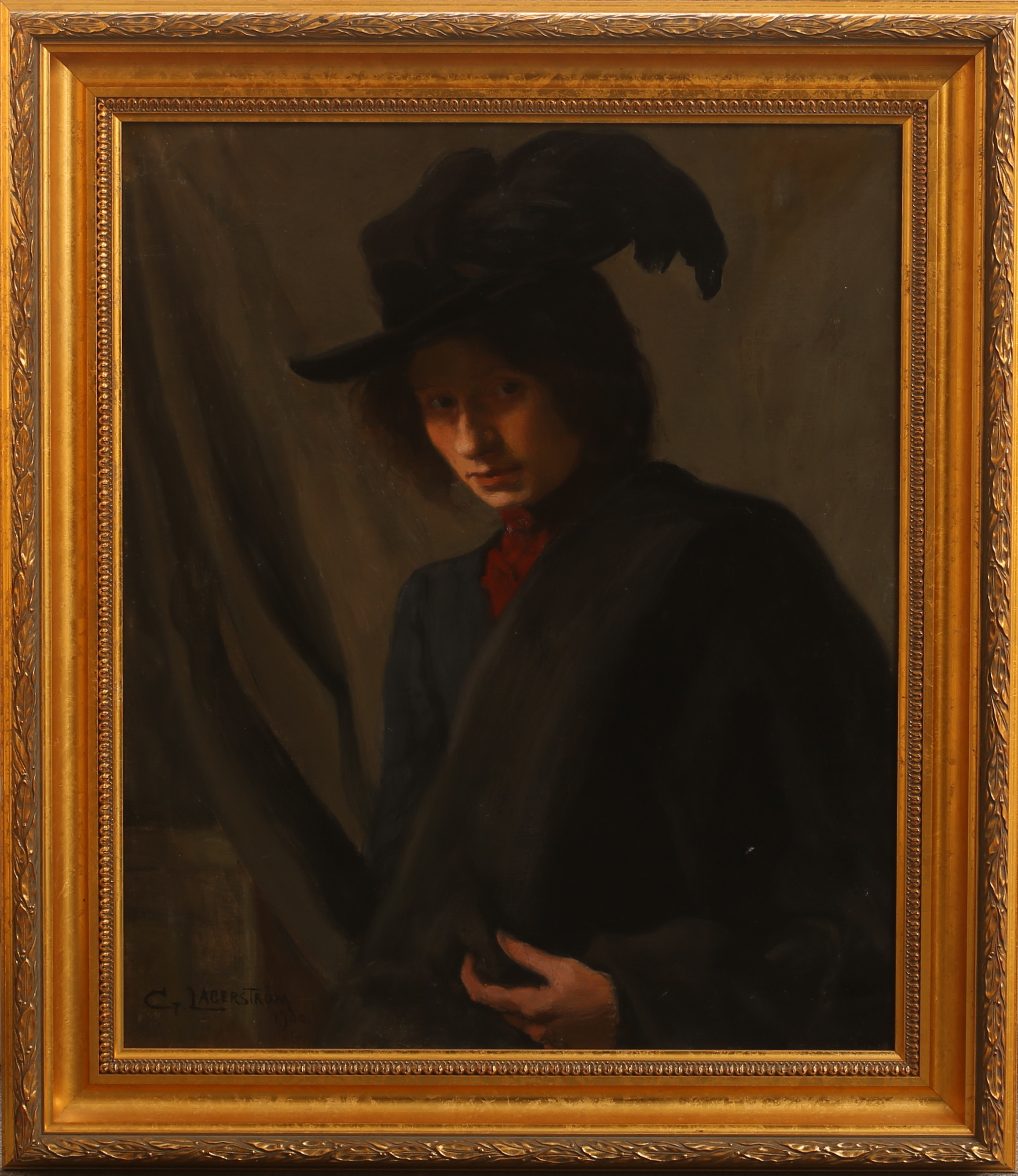 GUSTAV LAGERSTRÖM (1874-1906). Olja på duk, porträtt, signerad, daterad 1900.