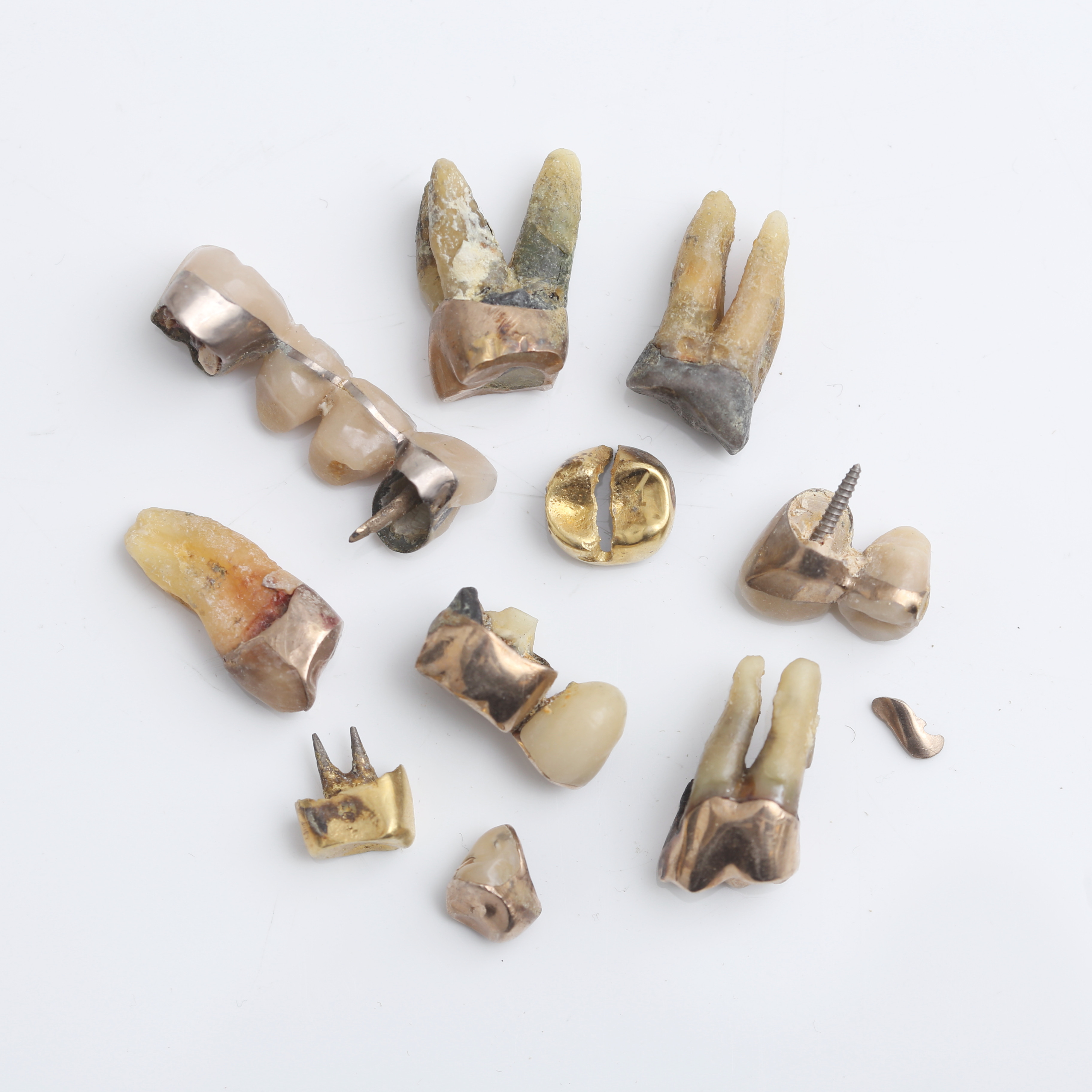 TANDGULD ORENSAT, totalvikt 48,3 gram.