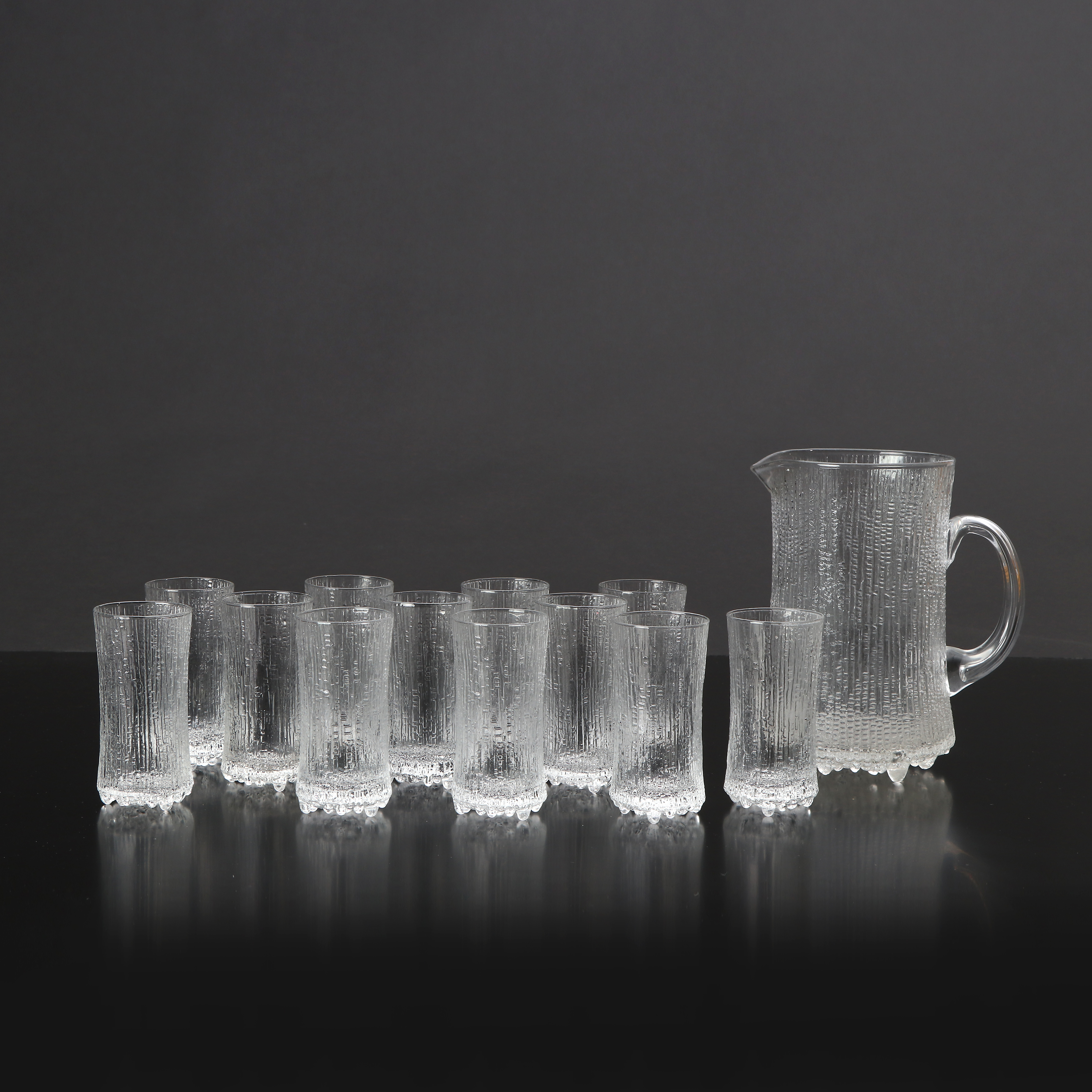 TAPIO WIRKKALA. GLAS, 12 ST SAMT KANNA. Glas. "Ultima Thule", Iittala.