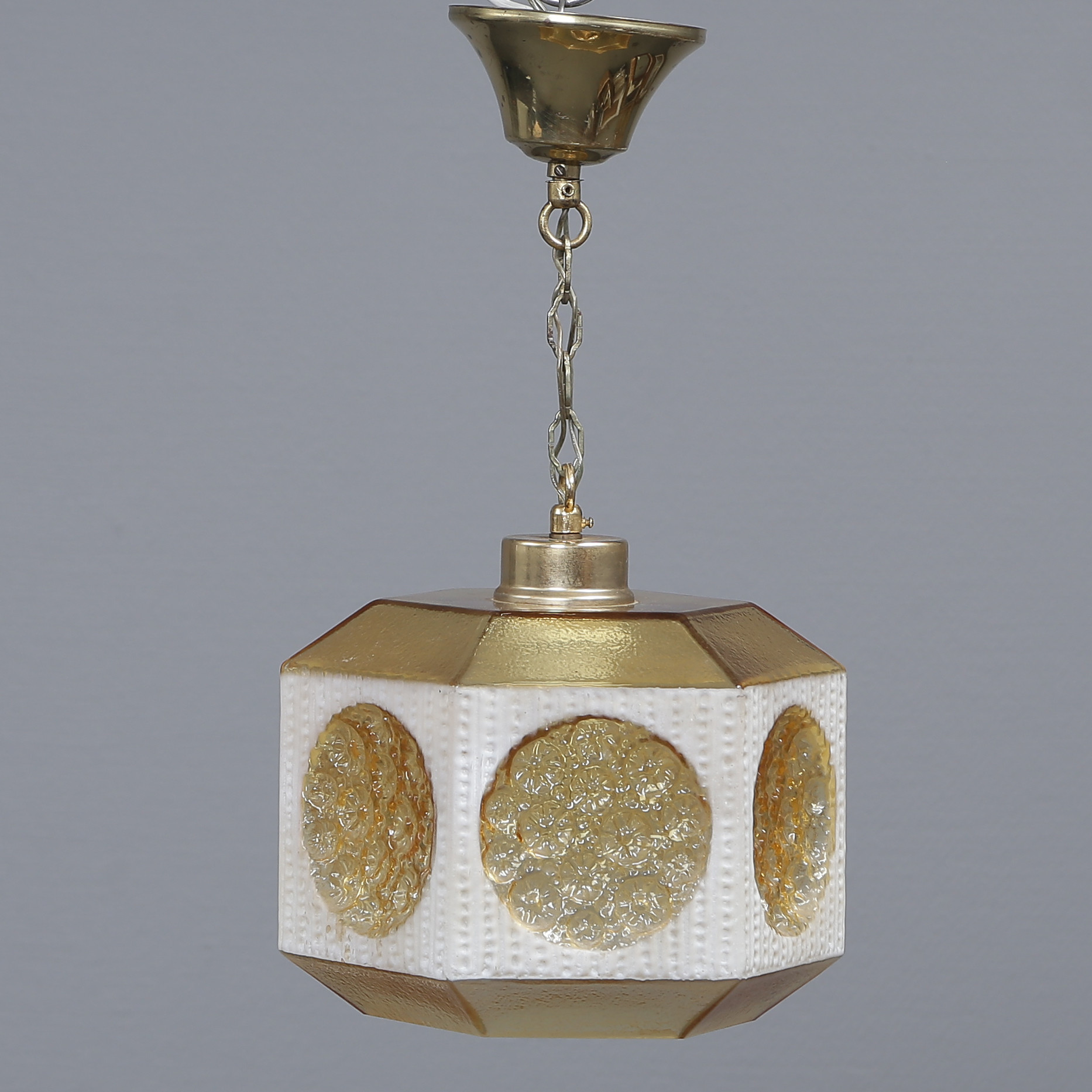 TAKLAMPA, TONAT GLAS, MÄSSING, 1970-TAL.
