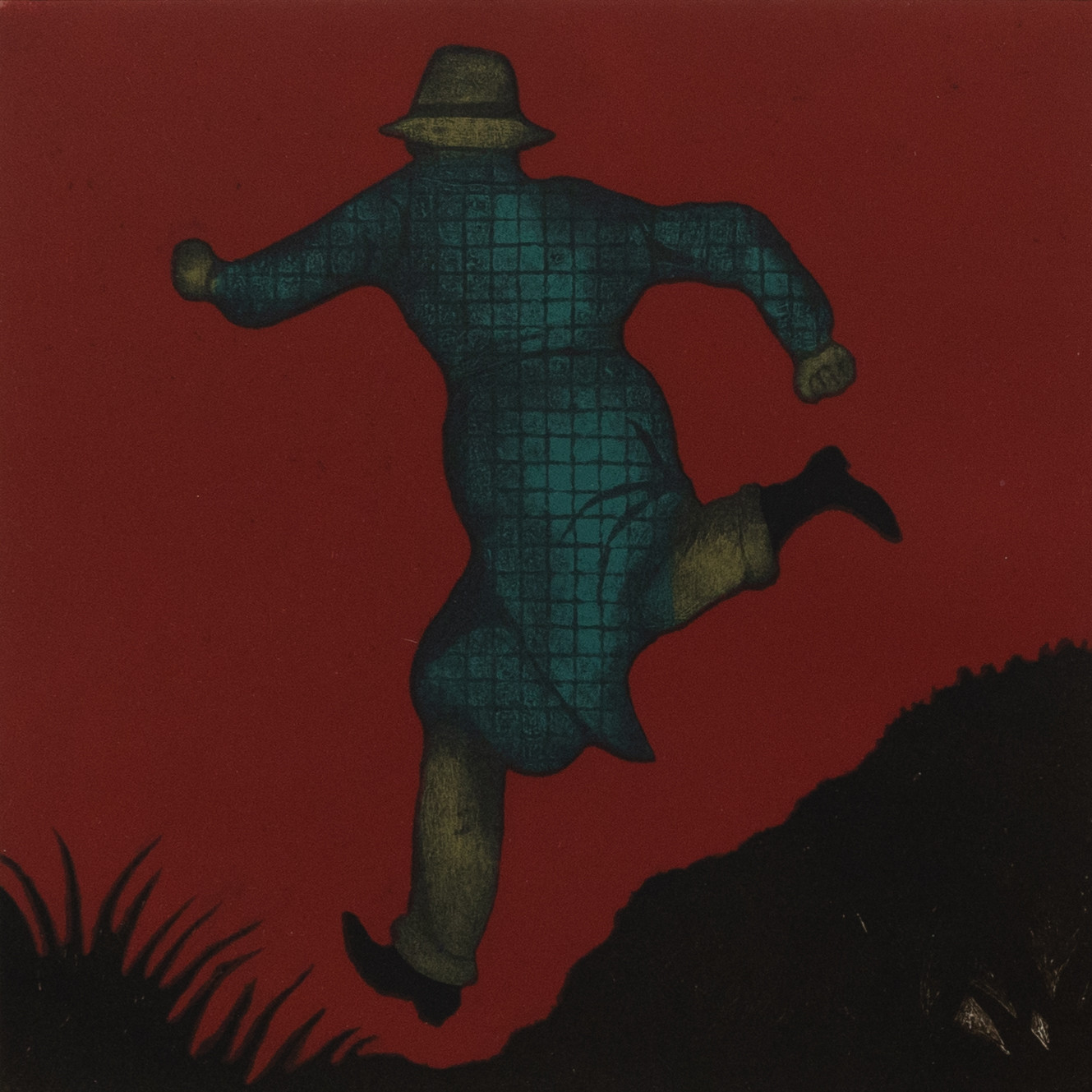 JAN HÅFSTRÖM (1937). "Walker's Escape" (Blue Edition), färgetsning, signerad, 2022, 3/50.
