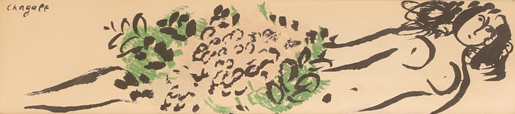 MARC CHAGALL. Efter, färglitografi, tryckt signatur.