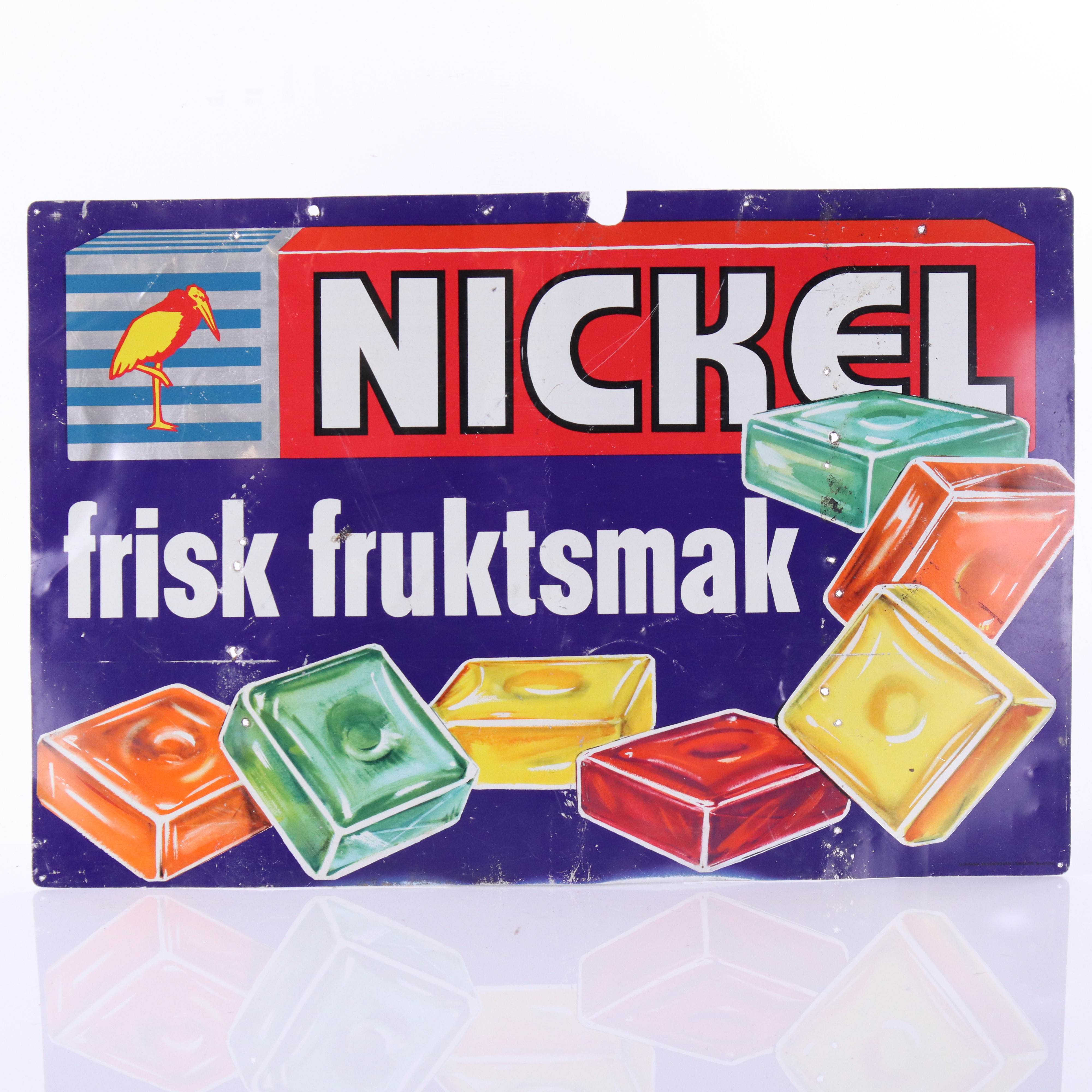 NICKEL, plåtskylt, 1950/60-tal.