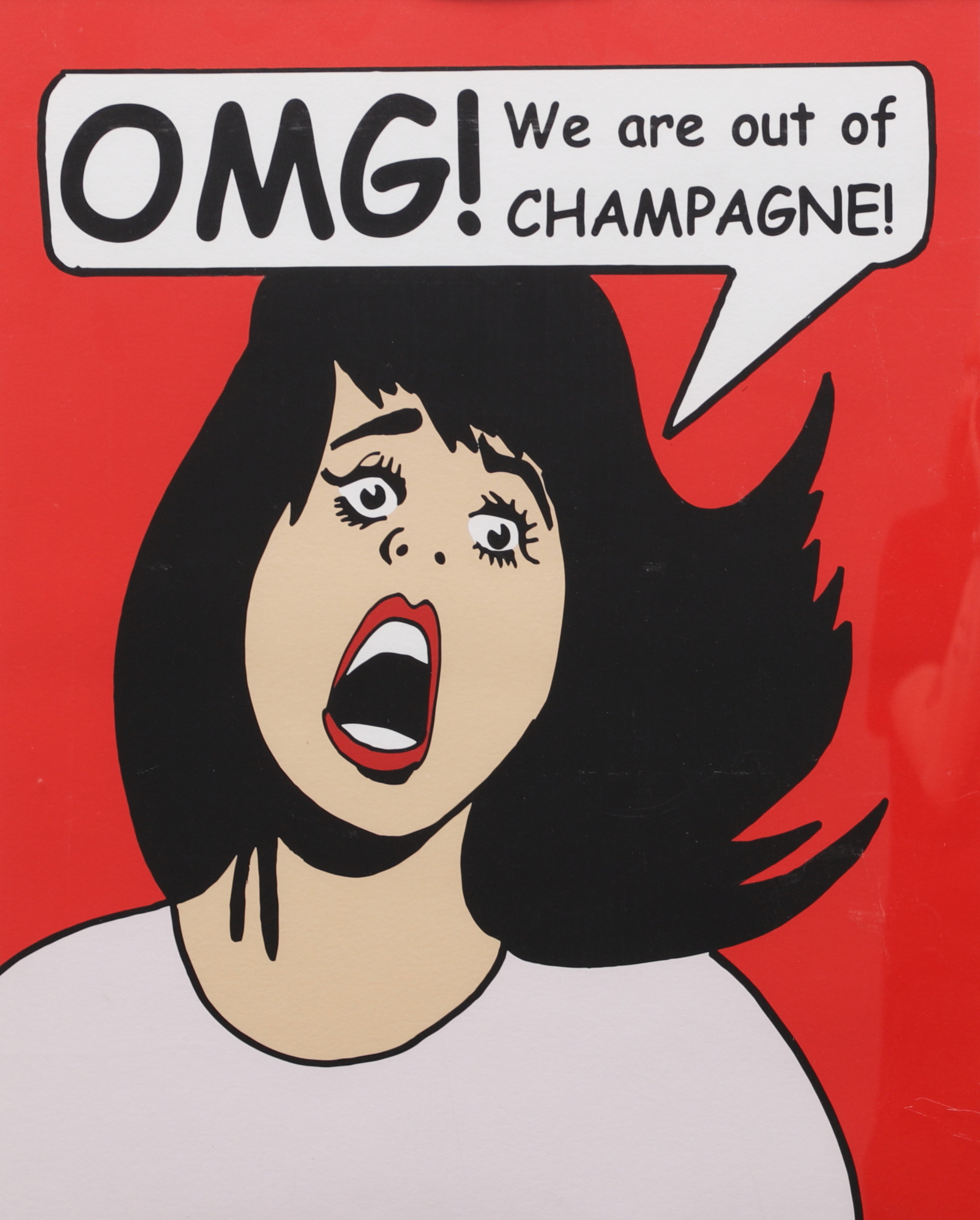 PETTER THOEN. "OMG! We are out of CHAMPAGNE!", färglitografi, signerad och numrerad 18/190.