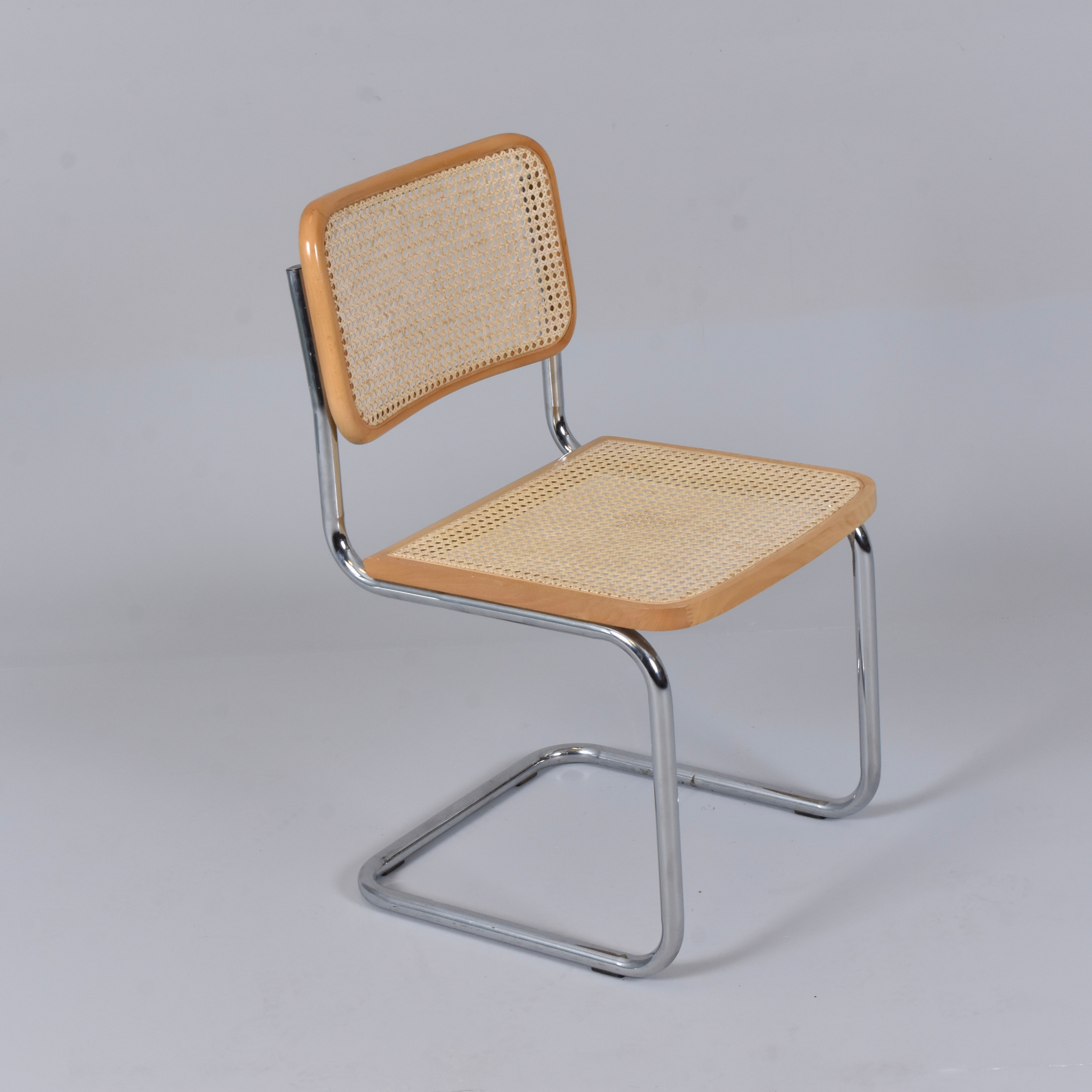 MARCEL BREUER. EFTER. STOL, krom med flätad sits och rygg.