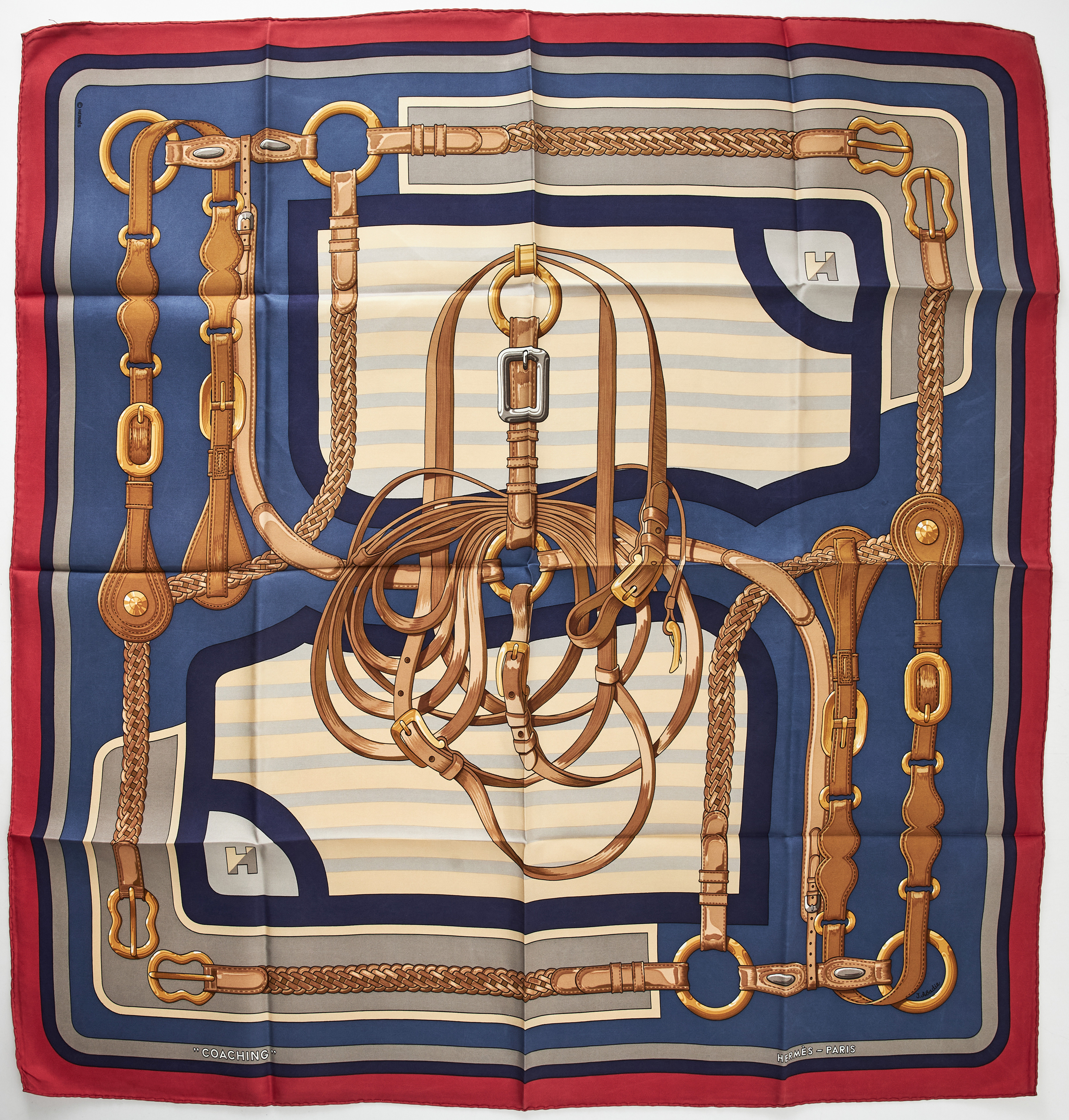 HERMÈS, "Coaching", scarf.