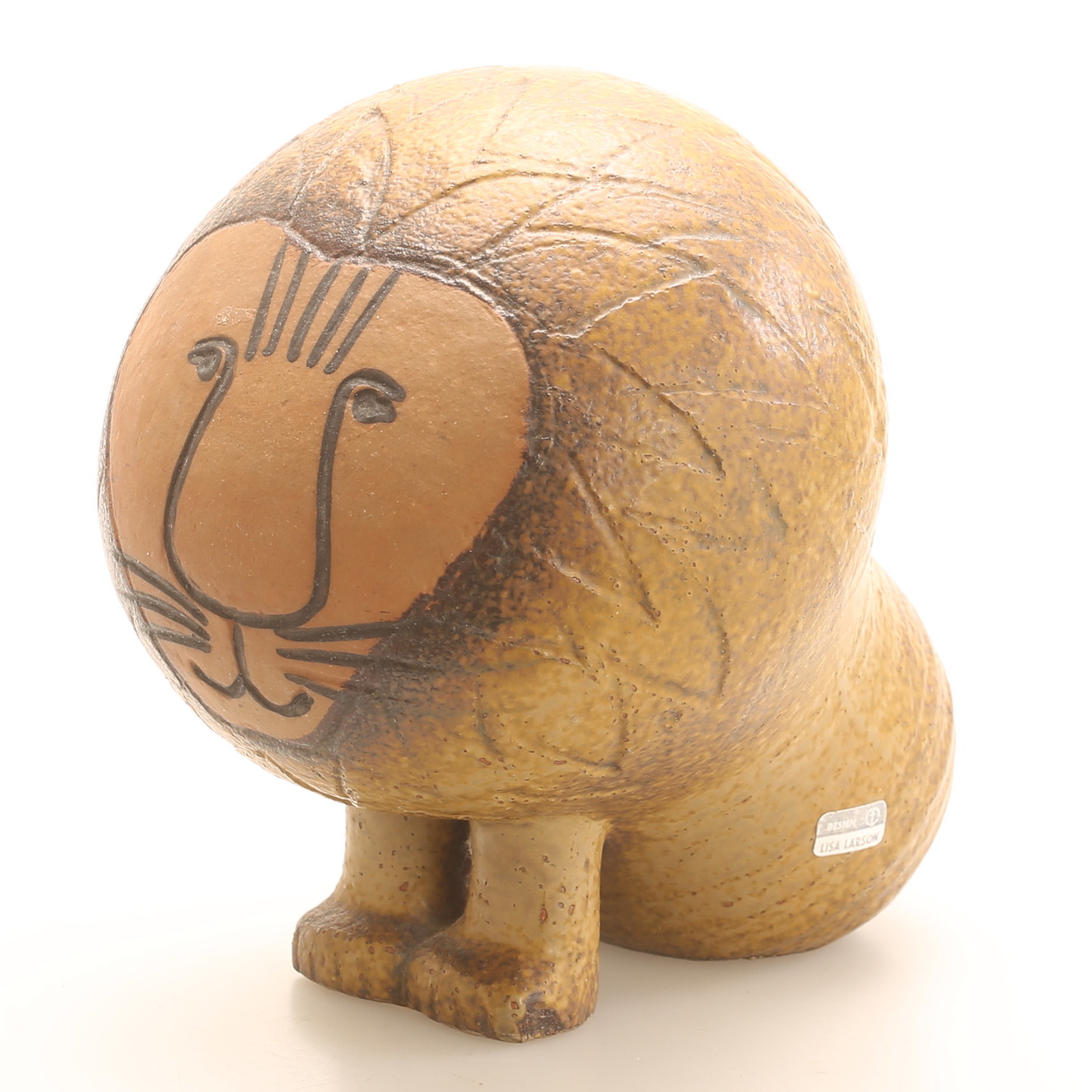 LISA LARSON. Figurin, stengods, "Lejon midi", Gustavsberg.