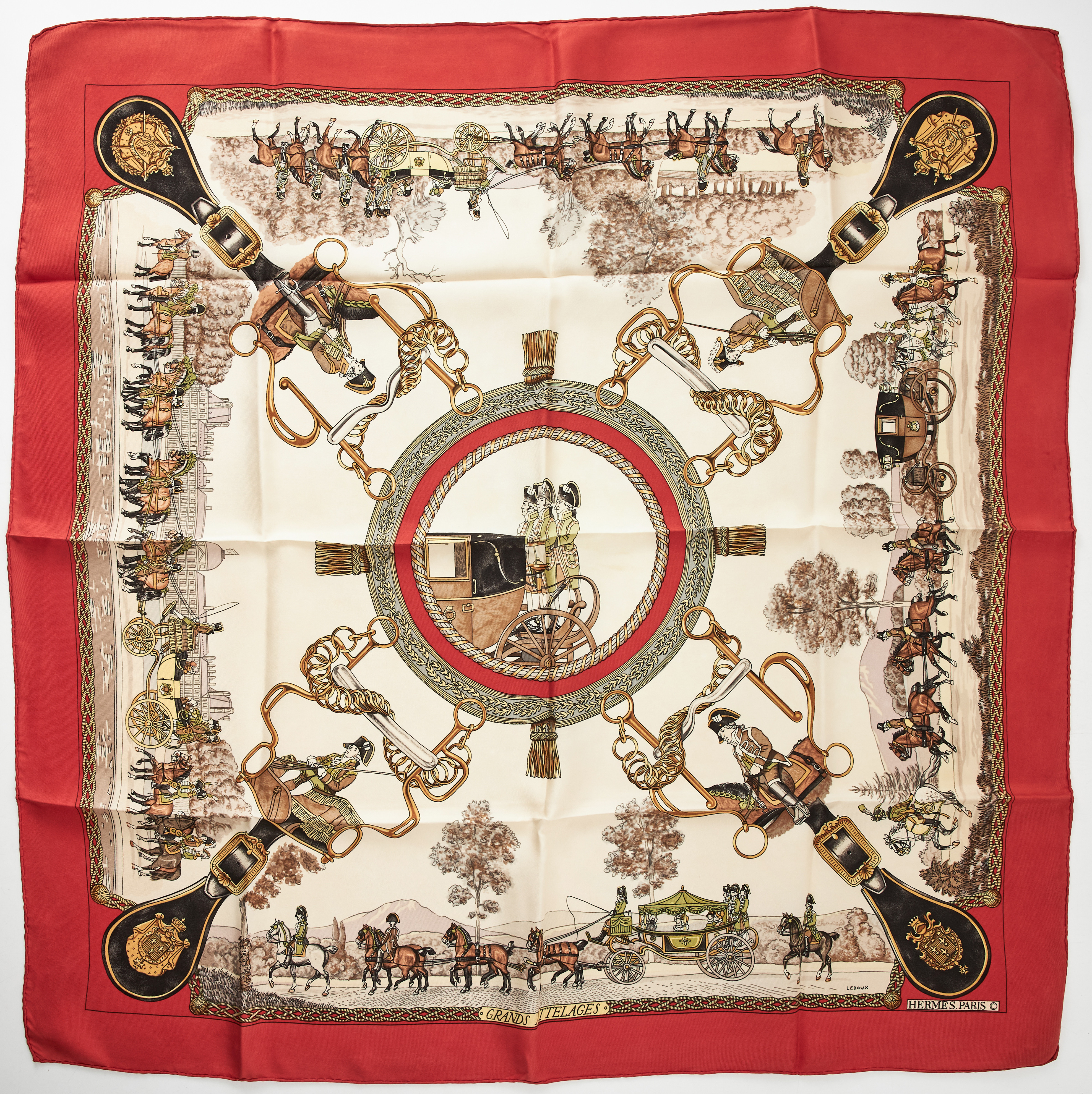 HERMÈS, "Grands Attelages", scarf.