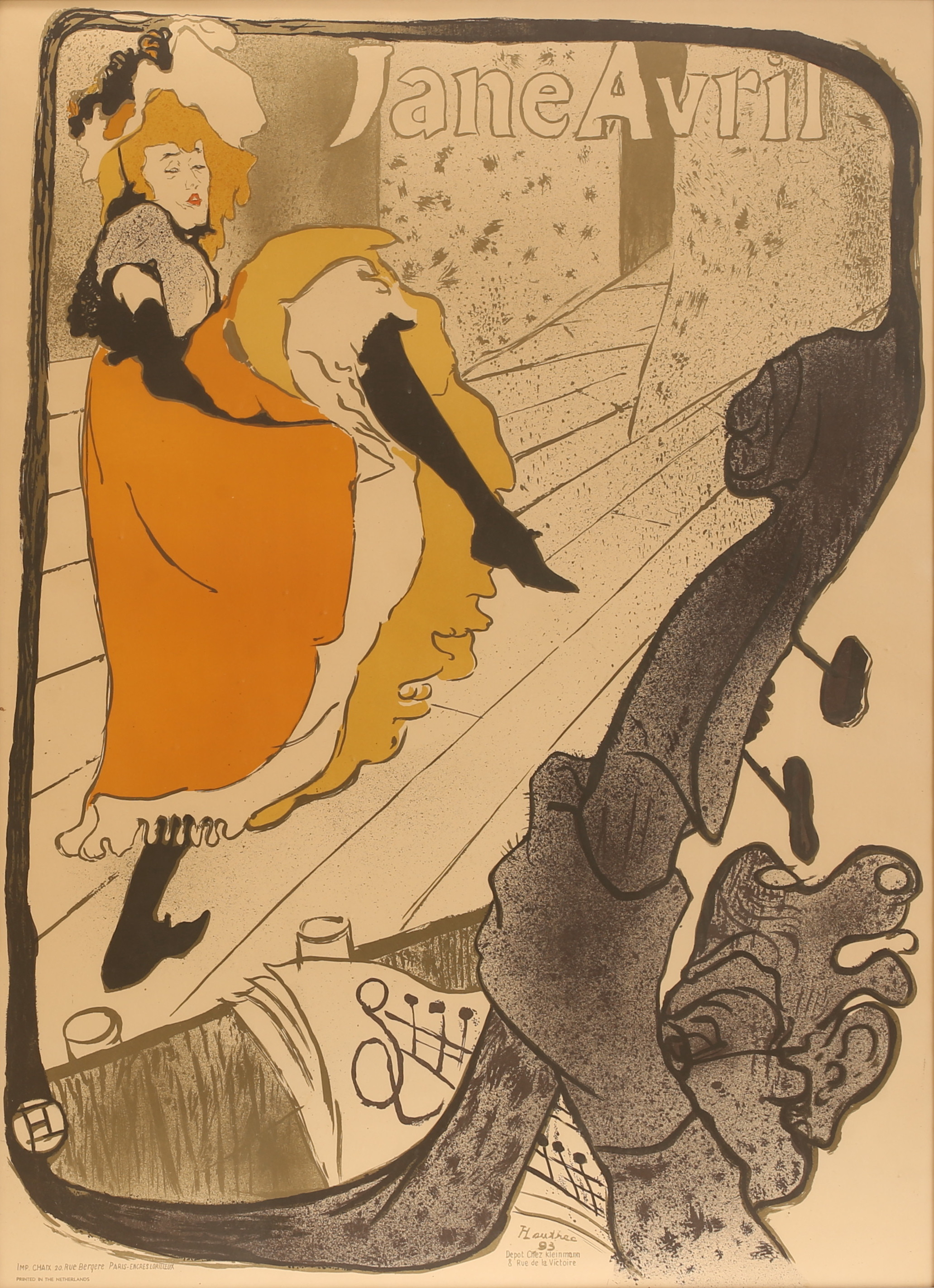 HENRI DE TOULOUSE-LAUTREC. Efter, affisch, Jane Avril", Hautrec 93.