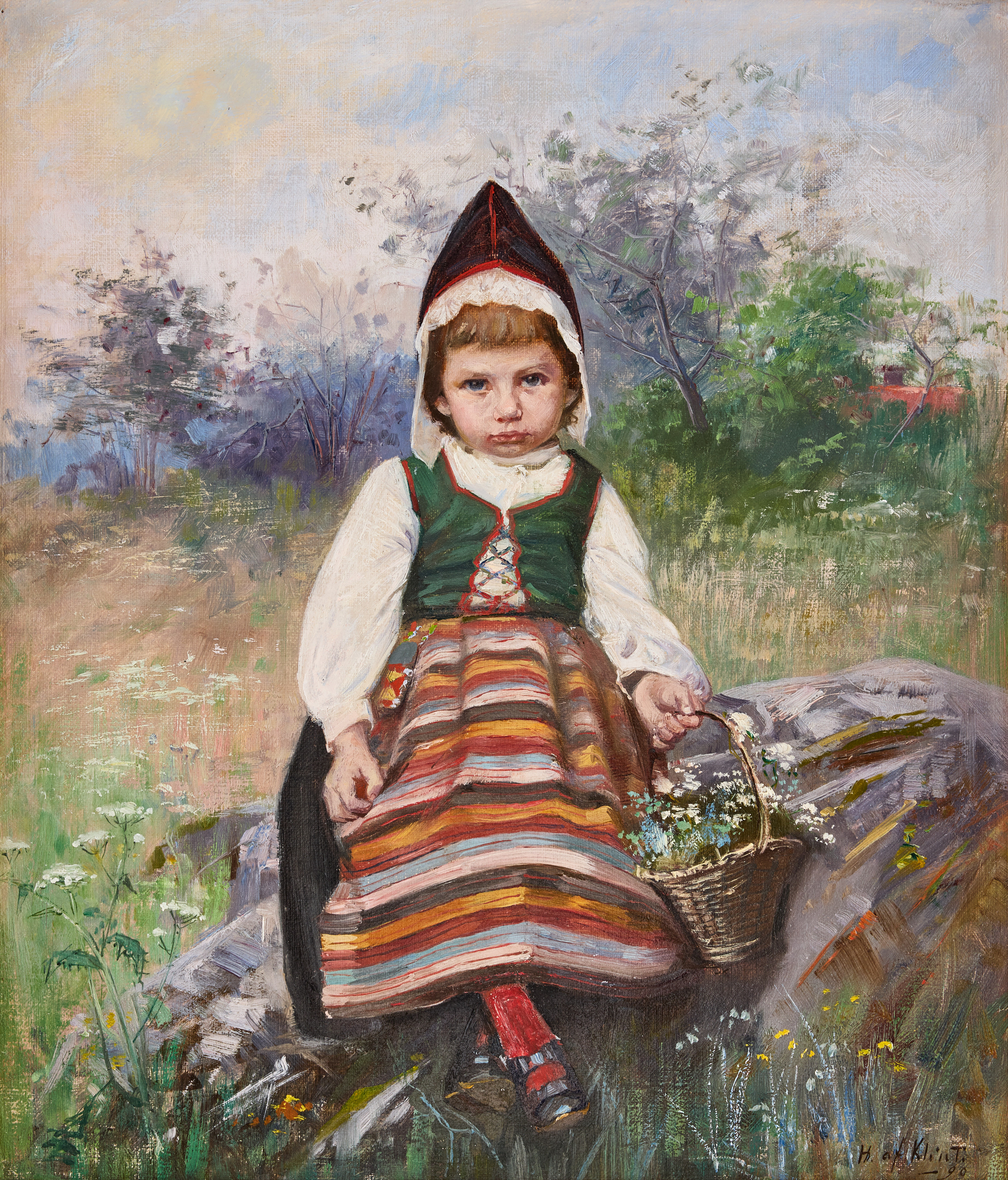 HILMA AF KLINT (1862-1944). Flicka i folkdräkt.