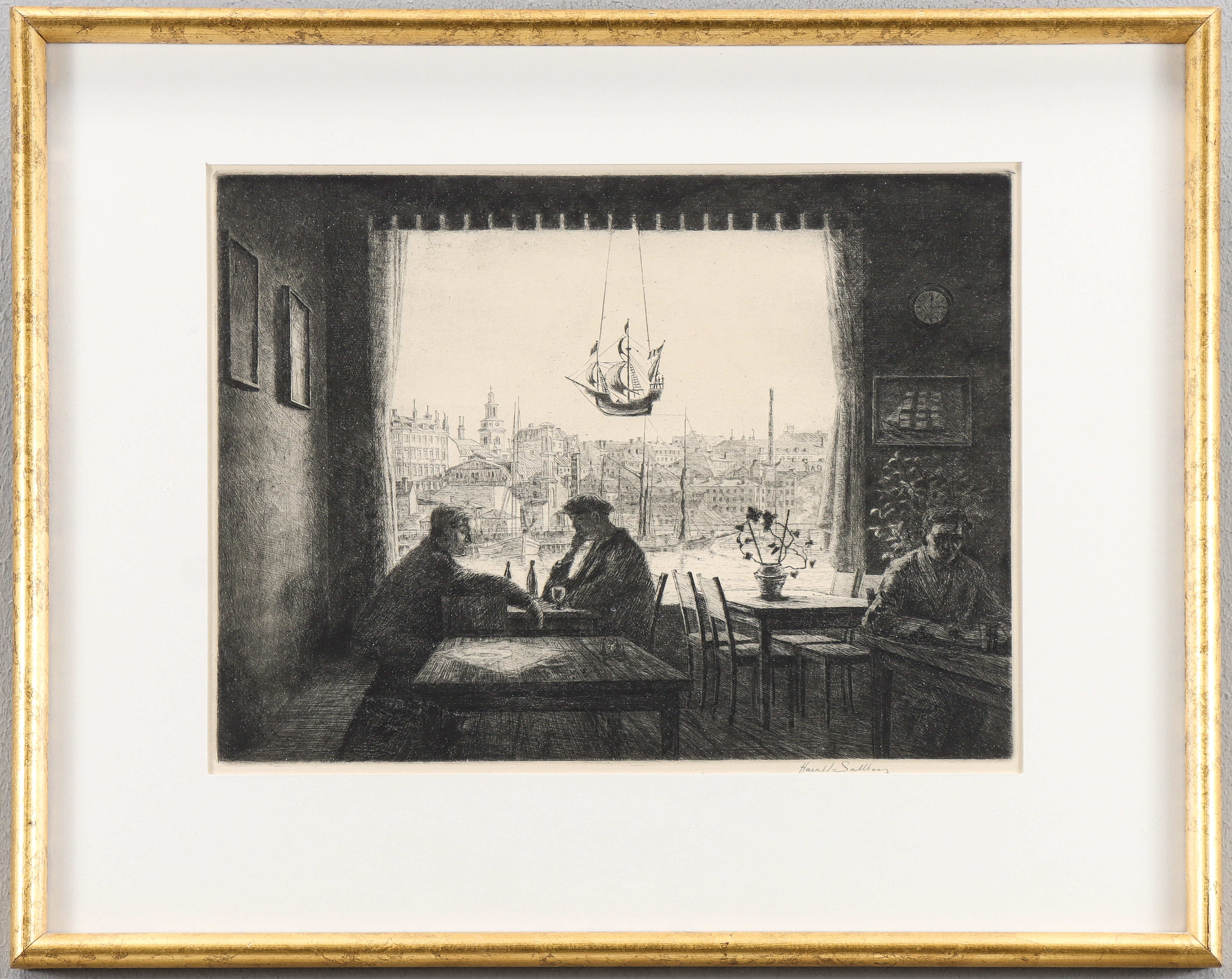 HARALD SALLBERG. Etsning,signerad.