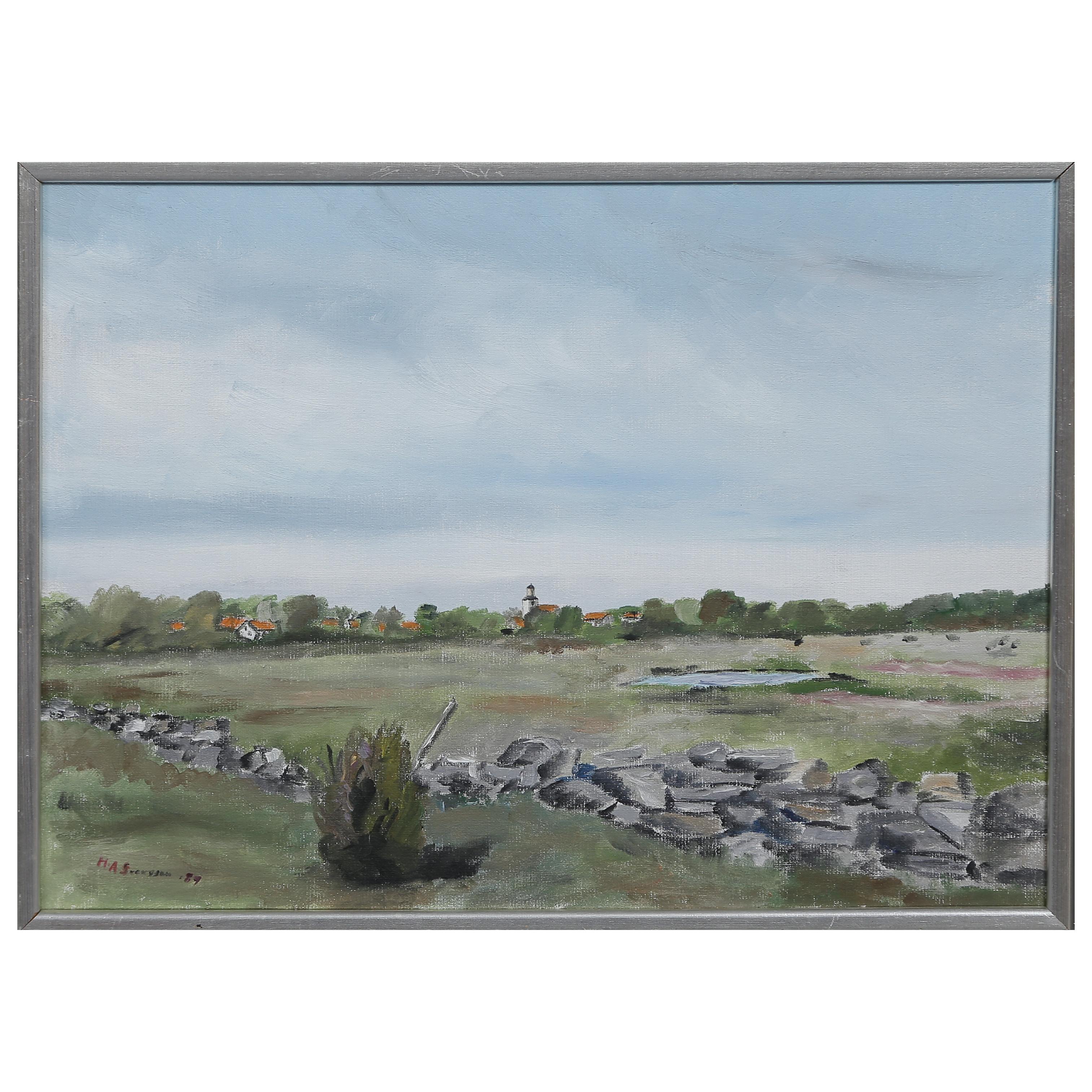 MARIE-ANNE SVENSSON "ÖLAND" OLJA PÅ DUK, SIGNERAD.