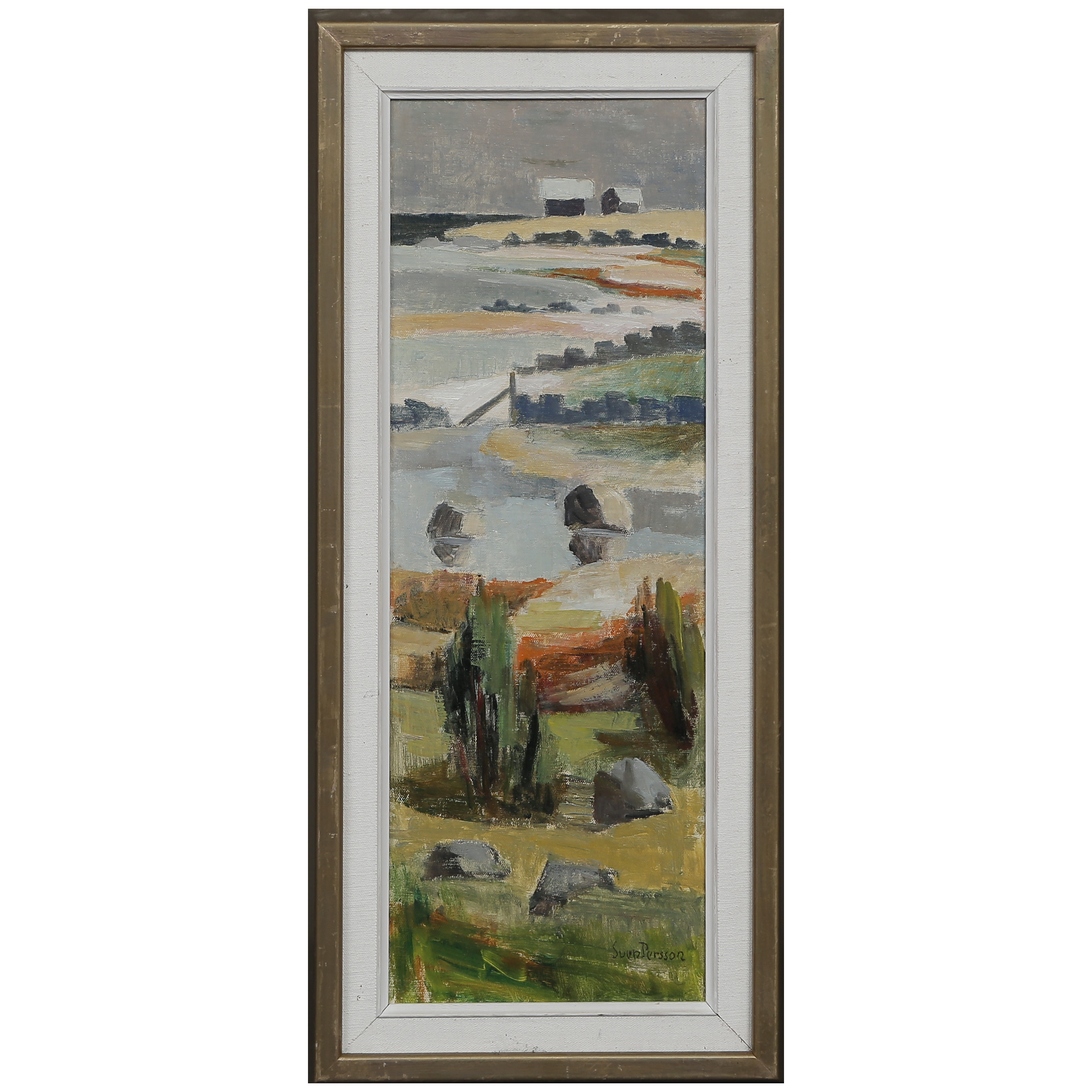 SVEN PERSSON (1899-1993) "GÄRDSLÖSA ÖLAND" OLJA PÅ PANNÅ, SIGNERAD.