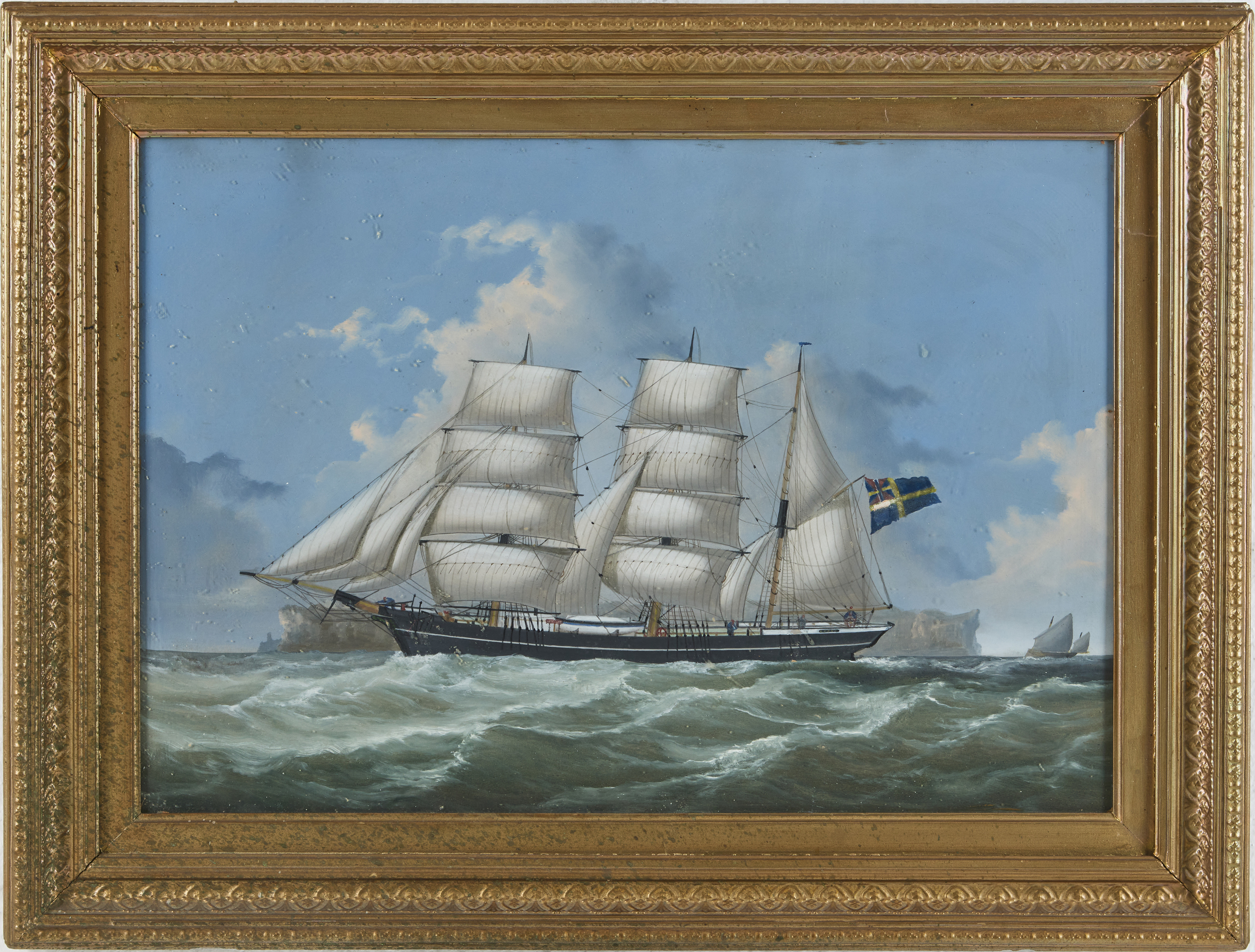 MARINMÅLNING, omkring 1900, gouache, osignerad.