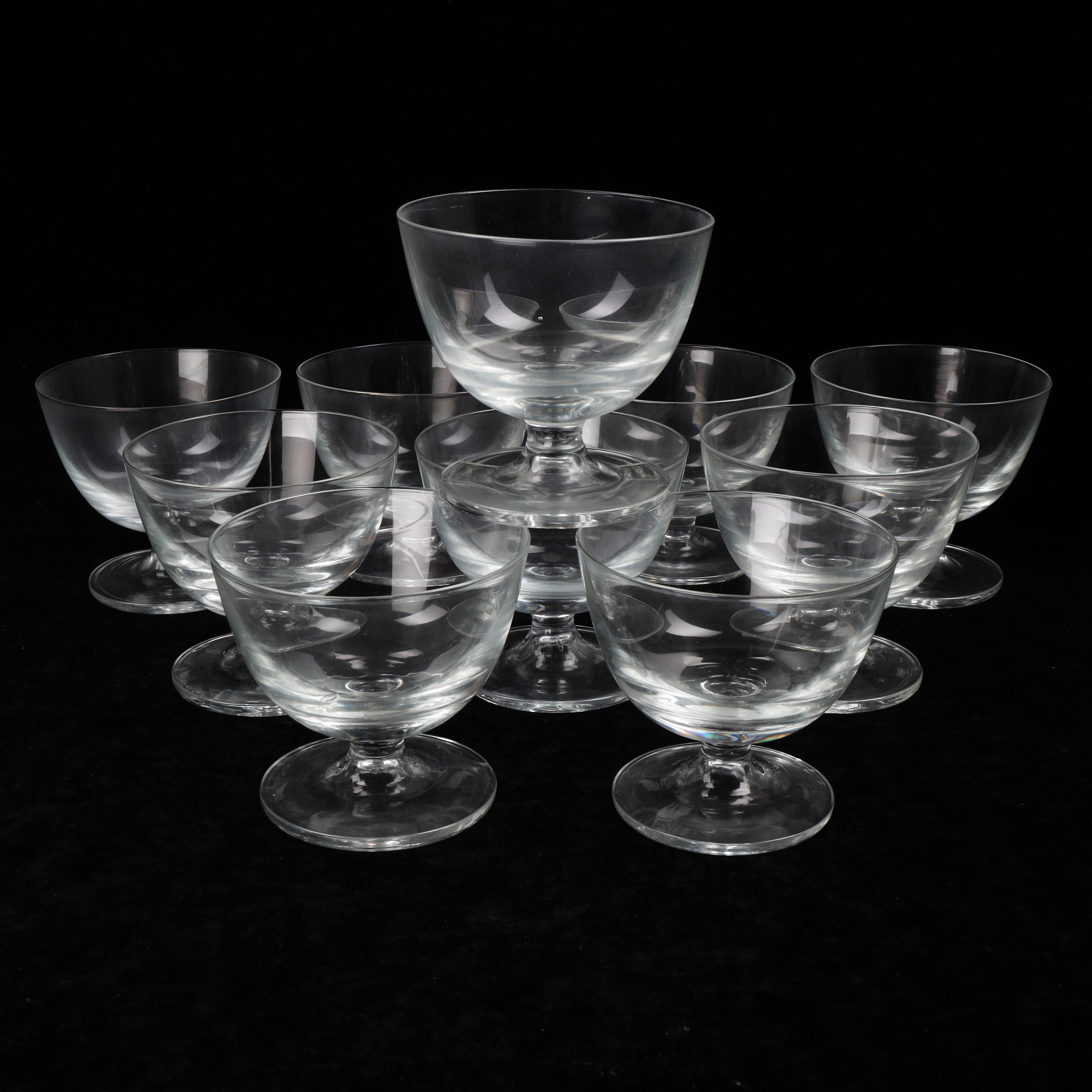 DESSERTSKÅLAR, 10 st, glas, 1900-tal.