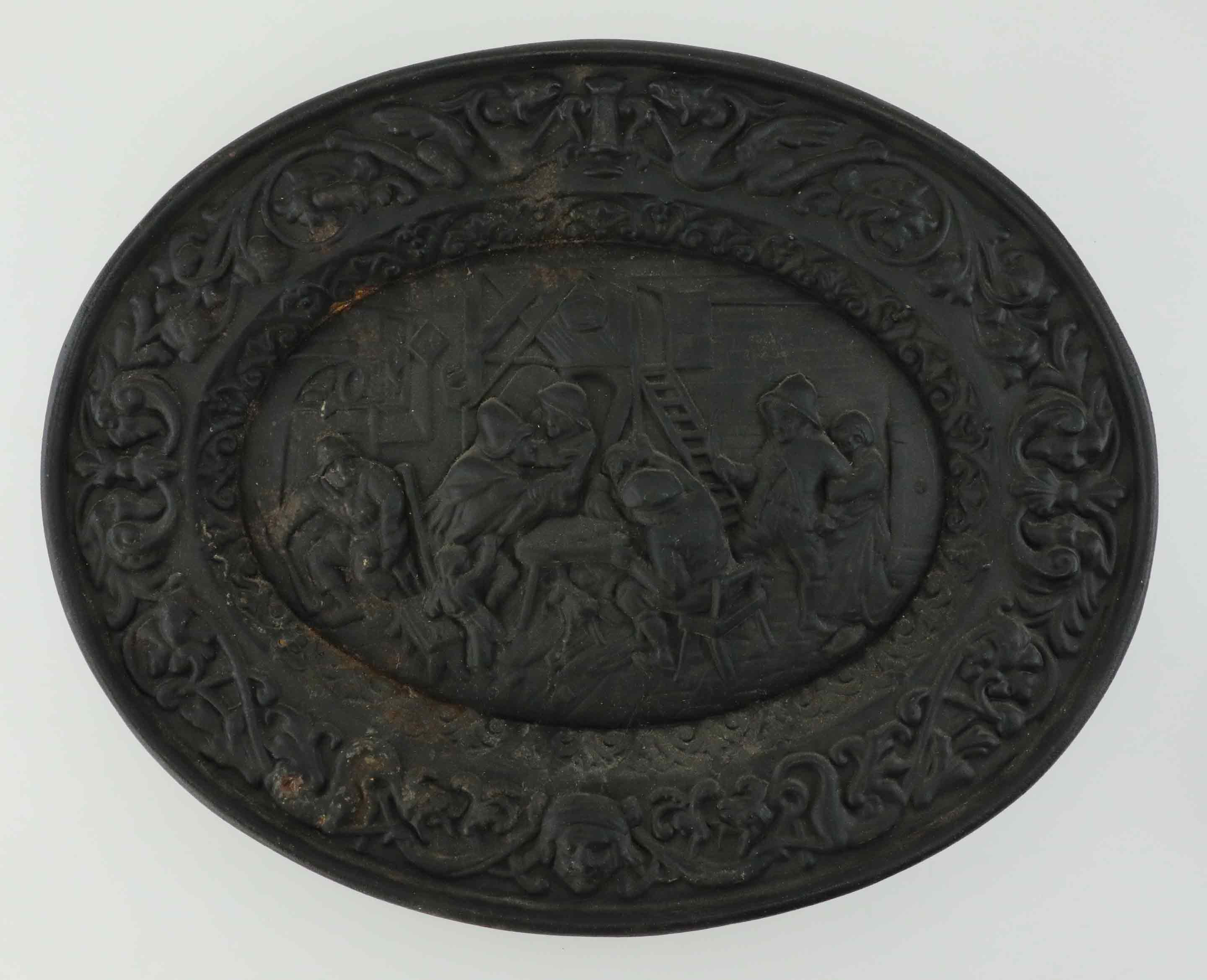 VÄGGSKÖLD, relief, krogslagmål, gjutjärn, 1900-tal.