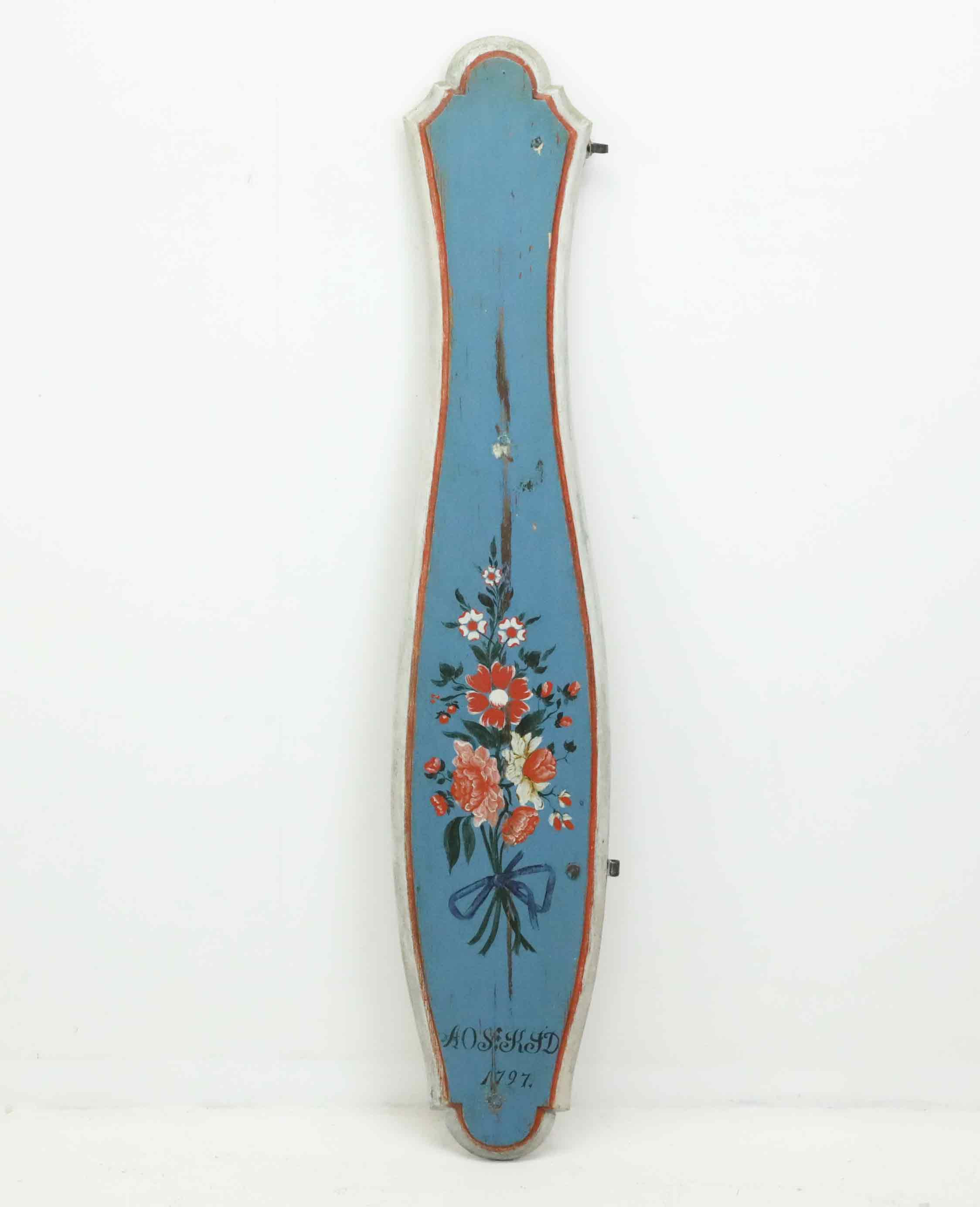 DEKORELEMENT, av golvurslock, Hälsingland, daterat 1797.