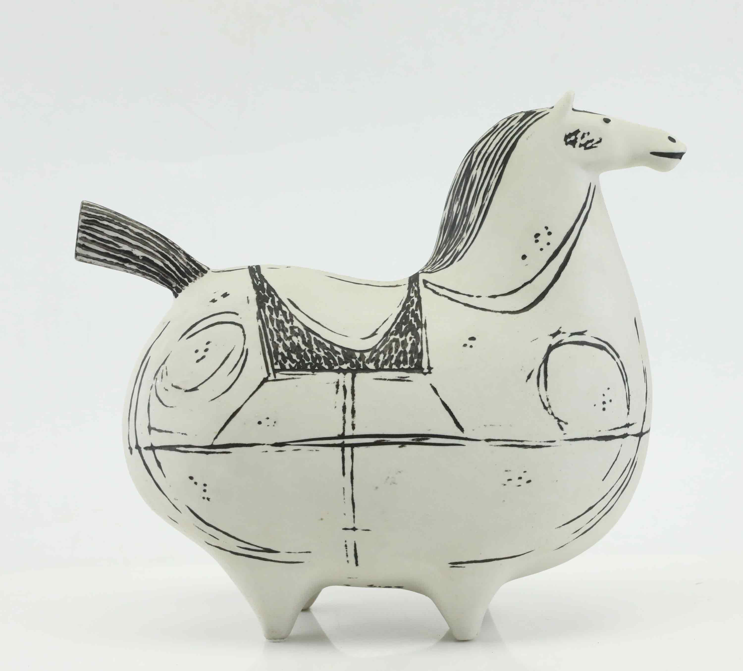 STIG LINDBERG. Skulptur, stengods, "Springare", signerad Stig L, samt med studiohanden, Gustavsberg, 1950-tal.